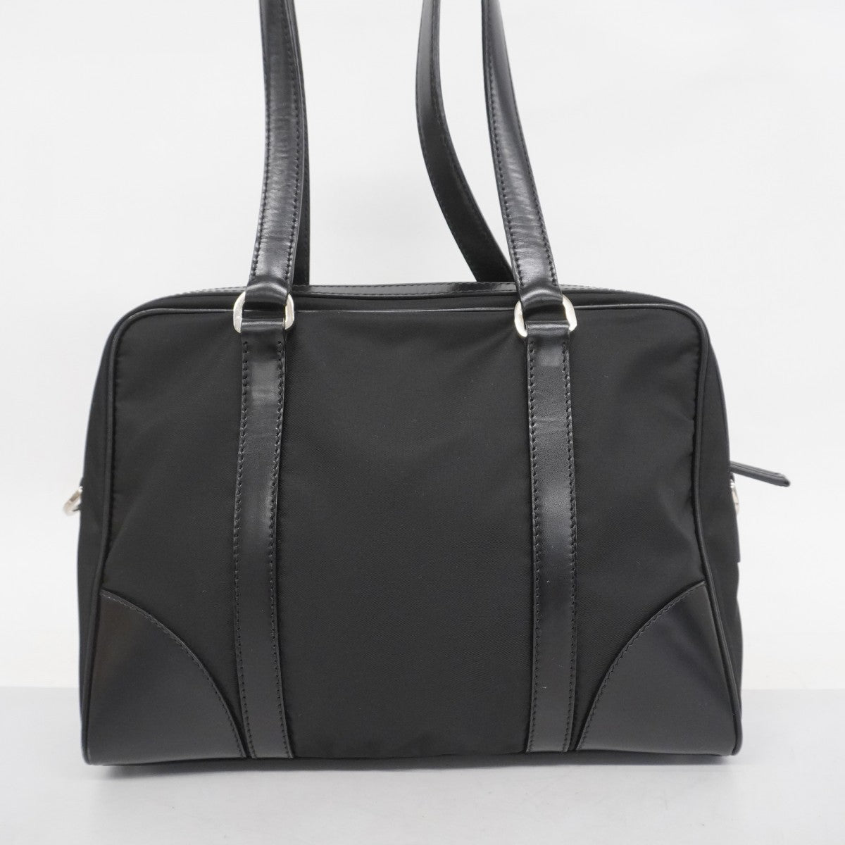 【5hd3953-h】プラダ ショルダーバッグ ナイロン ブラック シルバー金具【中古】レディース