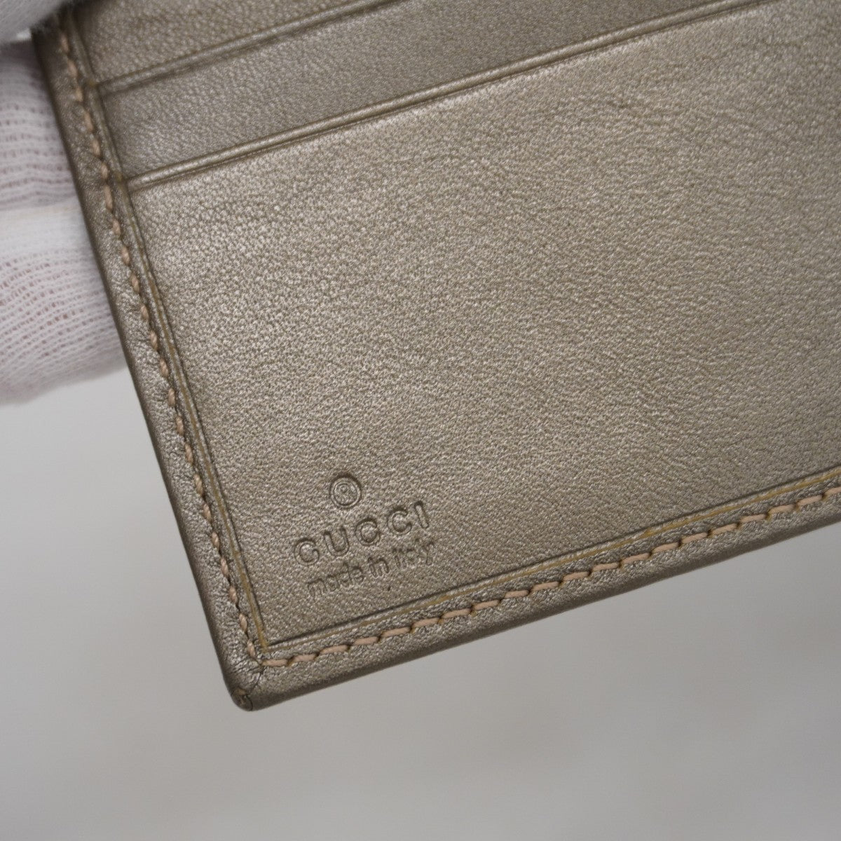 【5hd3956-h】グッチ 財布 GGインプリメ 212105 コーティングキャンバス カーキ シルバー金具【中古】レディース