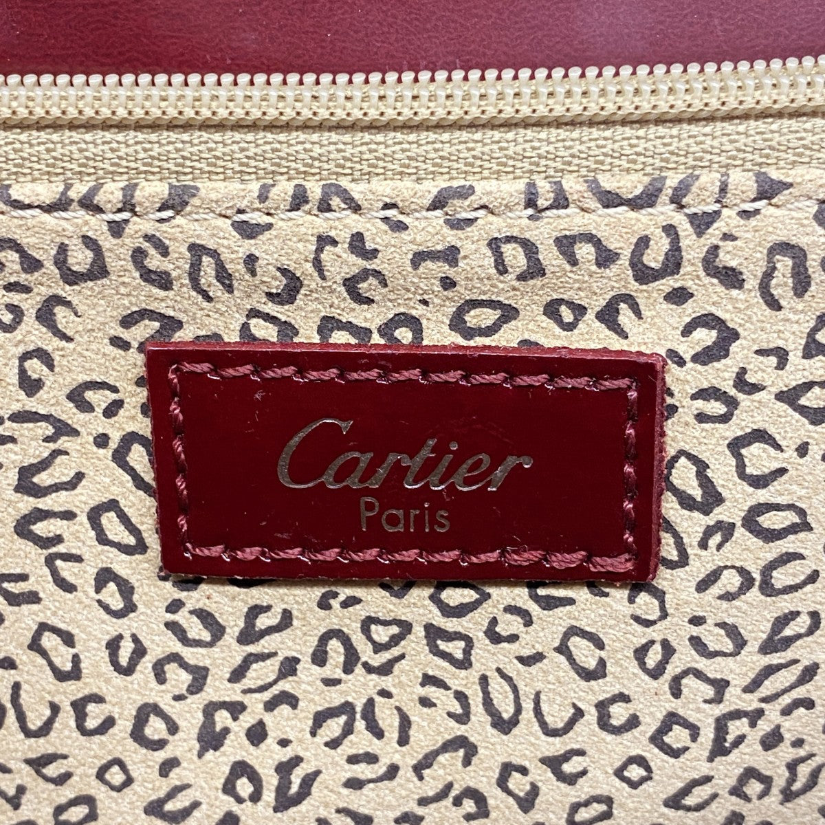 【5hd4162-h】カルティエ ショルダーバッグ パンテール レザー ボルドー シルバー金具【中古】レディース