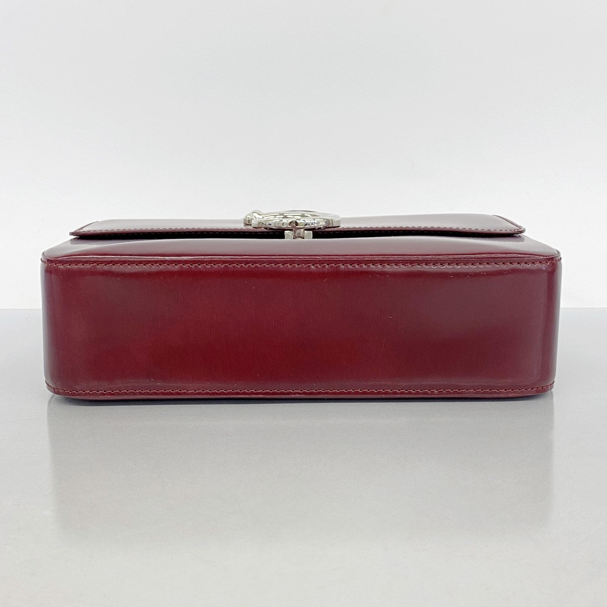 【5hd4162-h】カルティエ ショルダーバッグ パンテール レザー ボルドー シルバー金具【中古】レディース