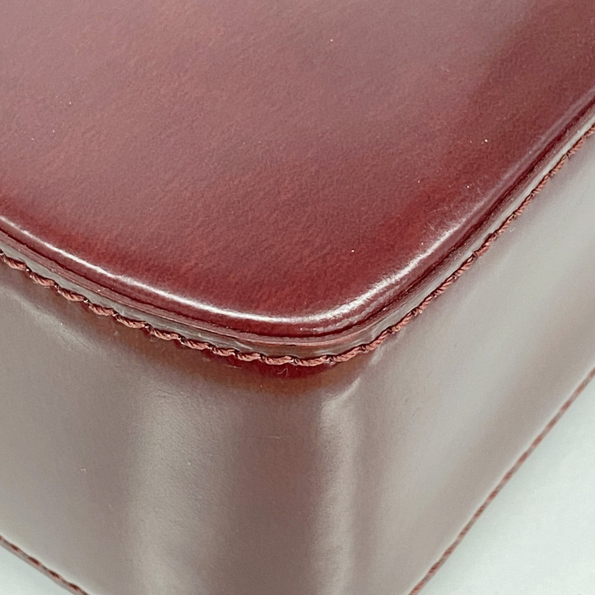 【5hd4162-h】カルティエ ショルダーバッグ パンテール レザー ボルドー シルバー金具【中古】レディース