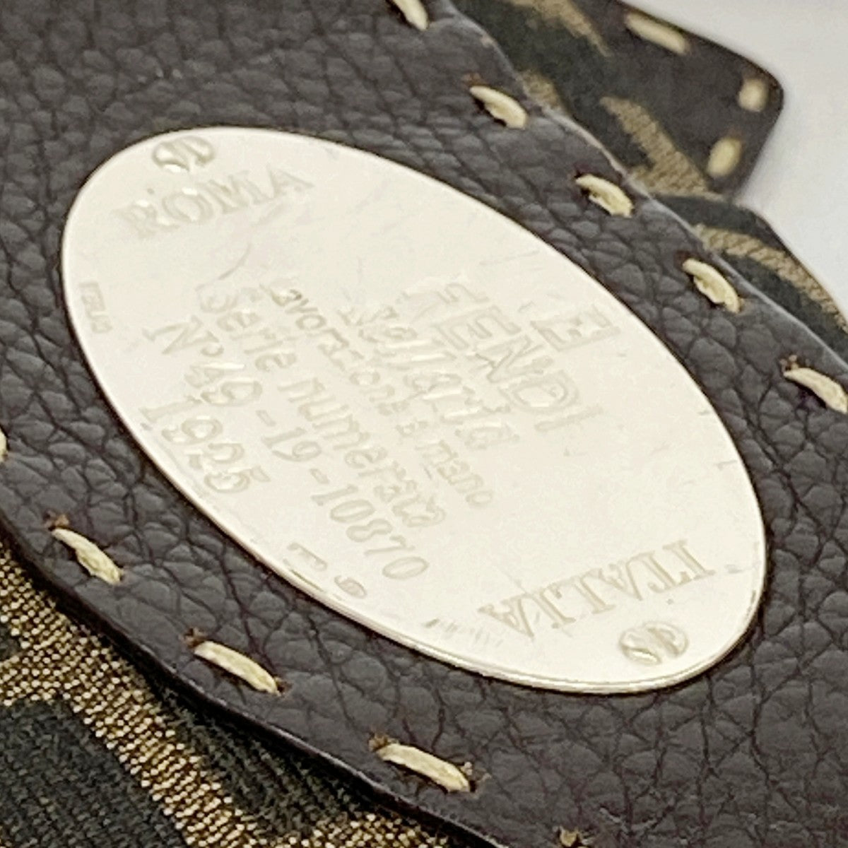 【5hd4163-h】フェンディ ショルダーバッグ ズッカ セレリア ナイロンキャンバス ブラウン シルバー金具【中古】レディース