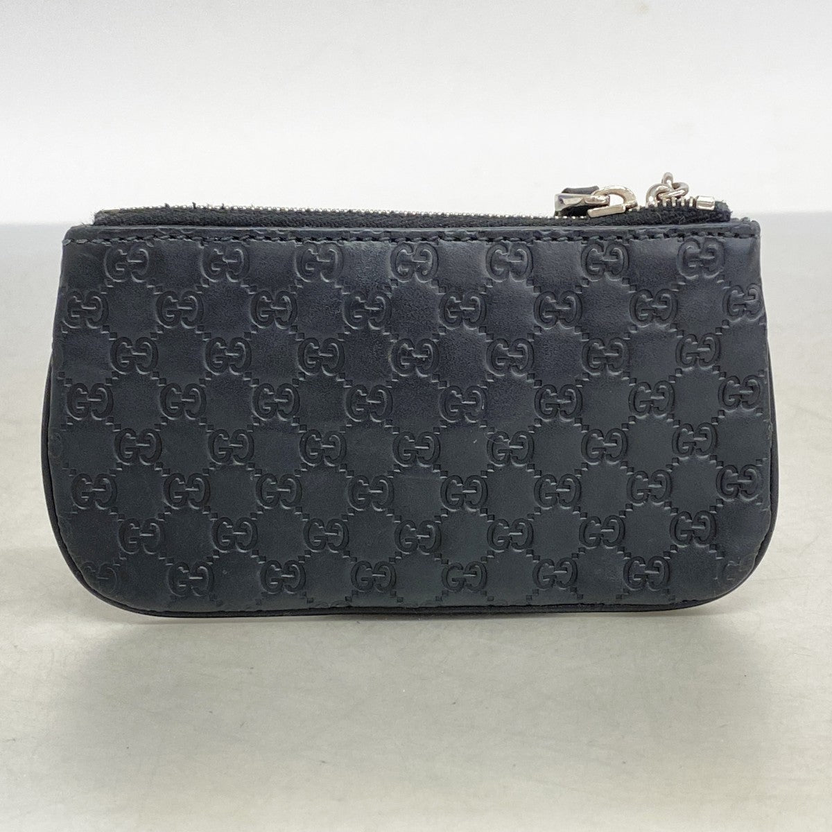 【5hd4313-h】グッチ コインケース マイクログッチシマ 544476 レザー ブラック シルバー金具【中古】レディース