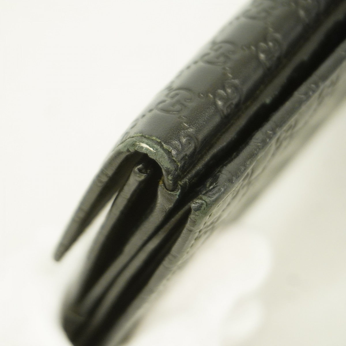 【5he4373-h】グッチ 長財布 マイクログッチシマ 449393 レザー ブラック シャンパンゴールド金具【中古】メンズ レディース ユニセックス