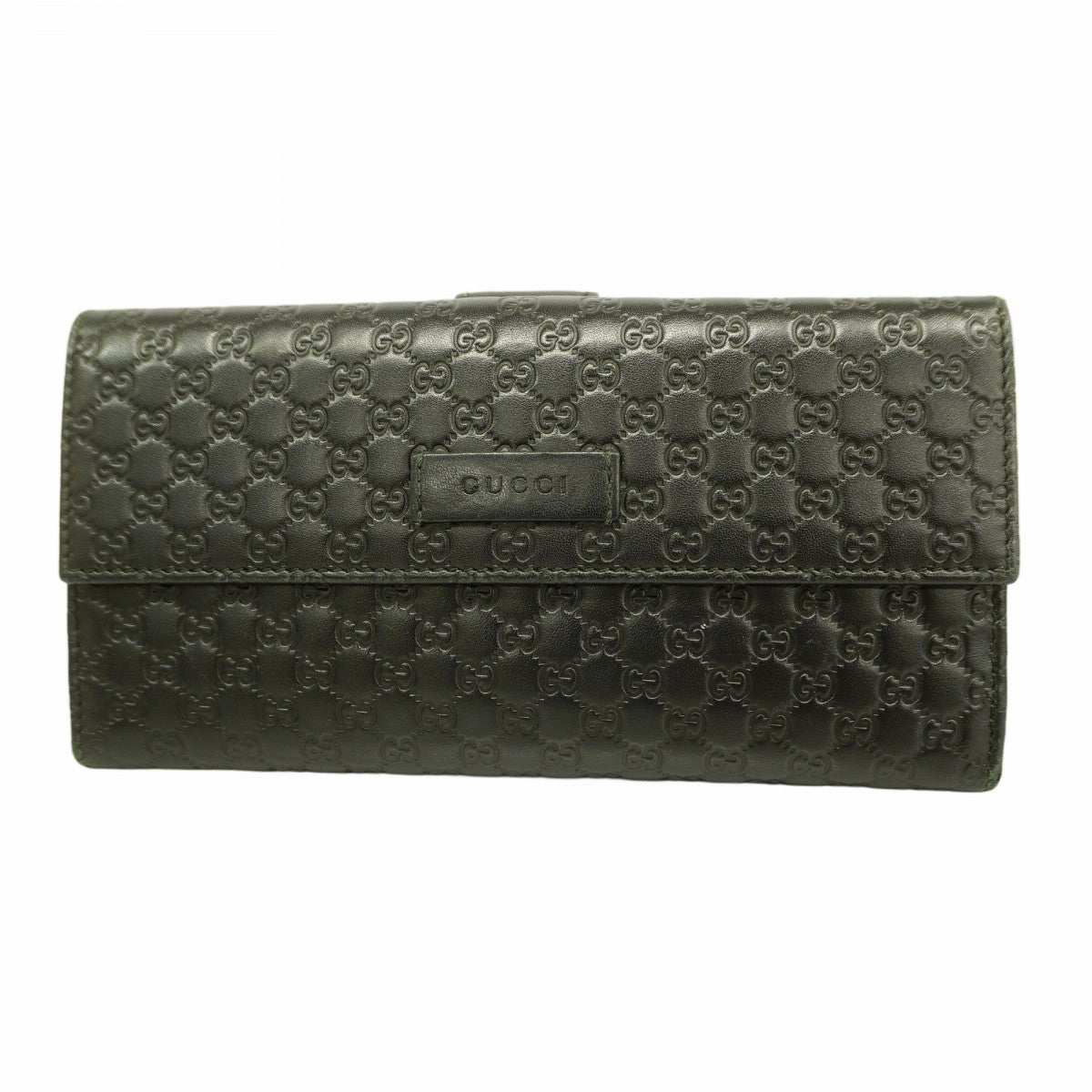 【5he4373-h】グッチ 長財布 マイクログッチシマ 449393 レザー ブラック シャンパンゴールド金具【中古】メンズ レディース ユニセックス