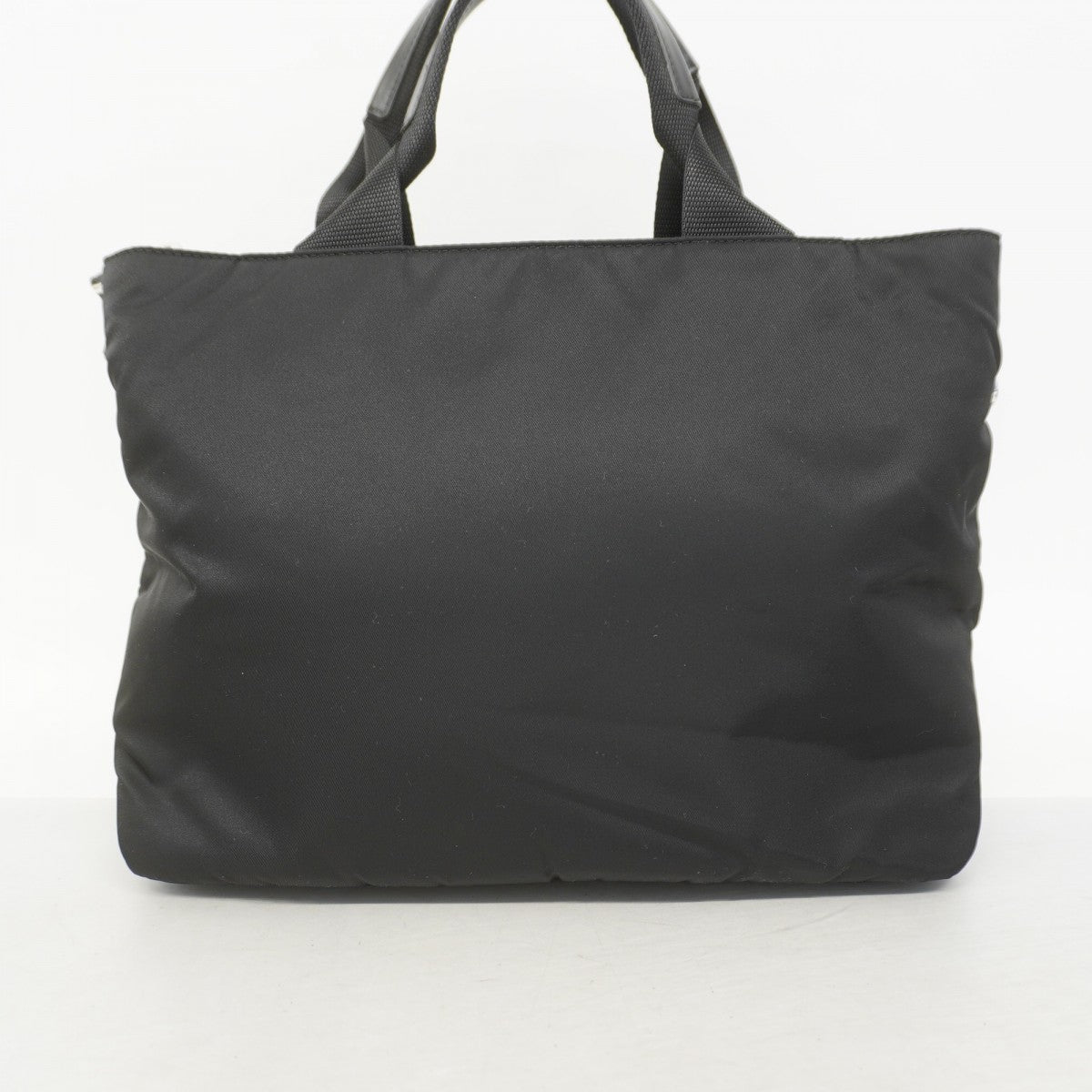 【5he4485】プラダ ハンドバッグ ナイロン ブラック シルバー金具【中古】レディース