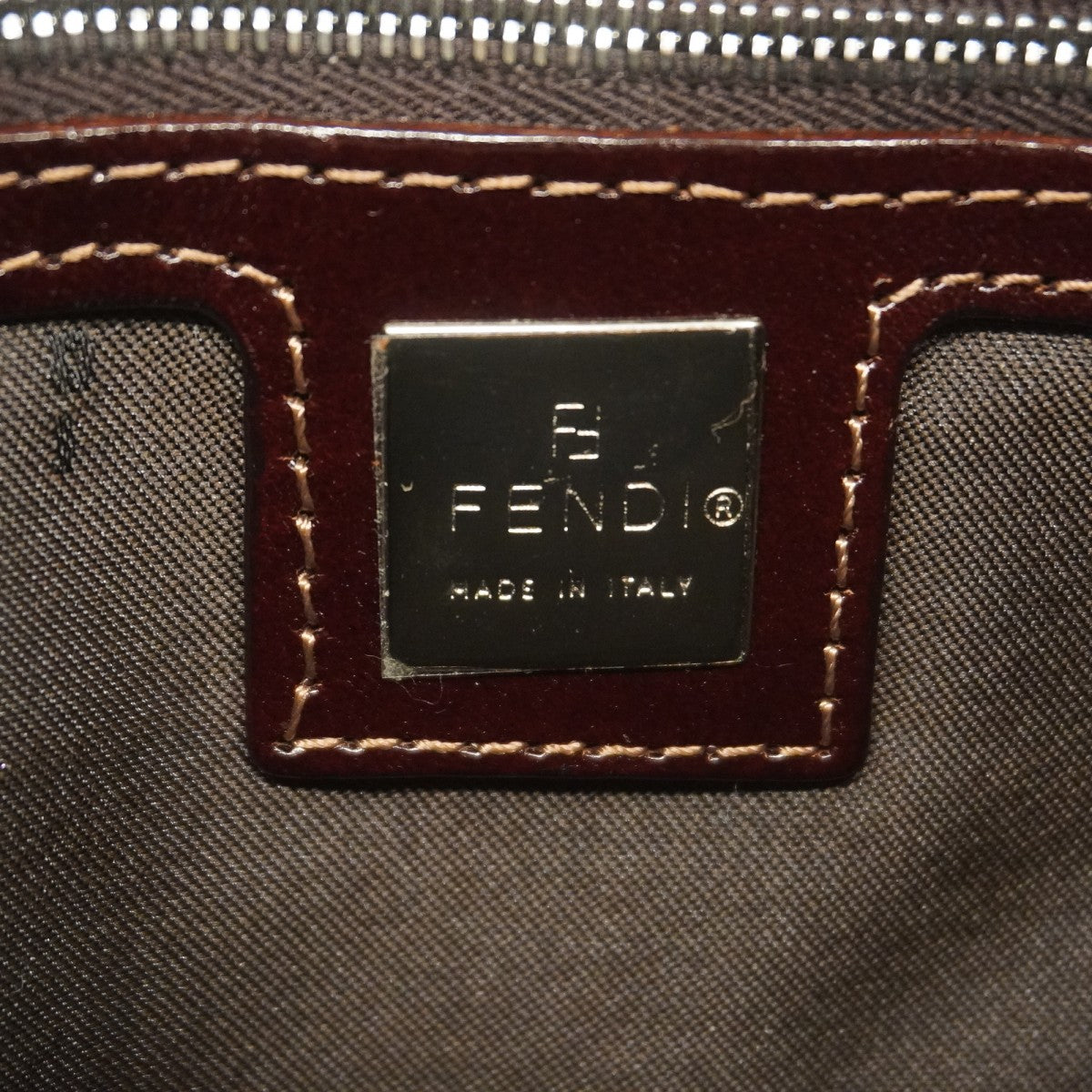【5he4509】フェンディ ショルダーバッグ ズッカ キャンバス ベージュ ブラウン シルバー金具【中古】レディース