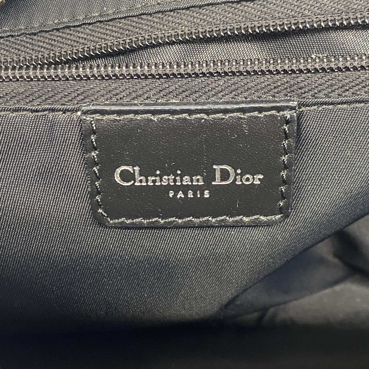 【5he4555】クリスチャンディオール ハンドバッグ トロッター ダブルサドル キャンバス ブラック グレー シルバー金具【中古】レディース