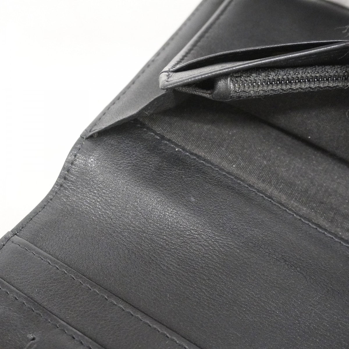【5he4571】シャネル 長財布 キャビアスキン ブラック シルバー金具【中古】レディース