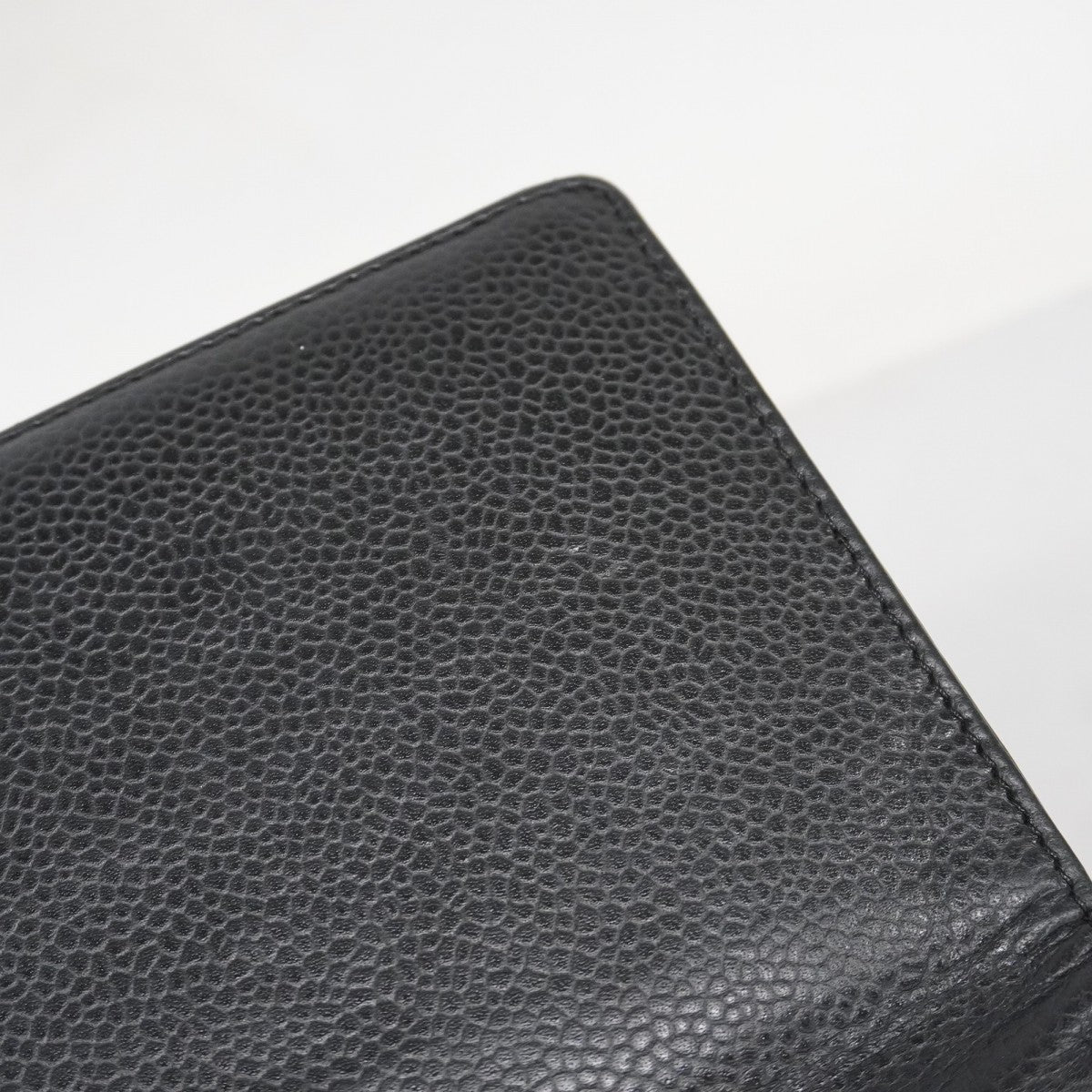【5he4571】シャネル 長財布 キャビアスキン ブラック シルバー金具【中古】レディース