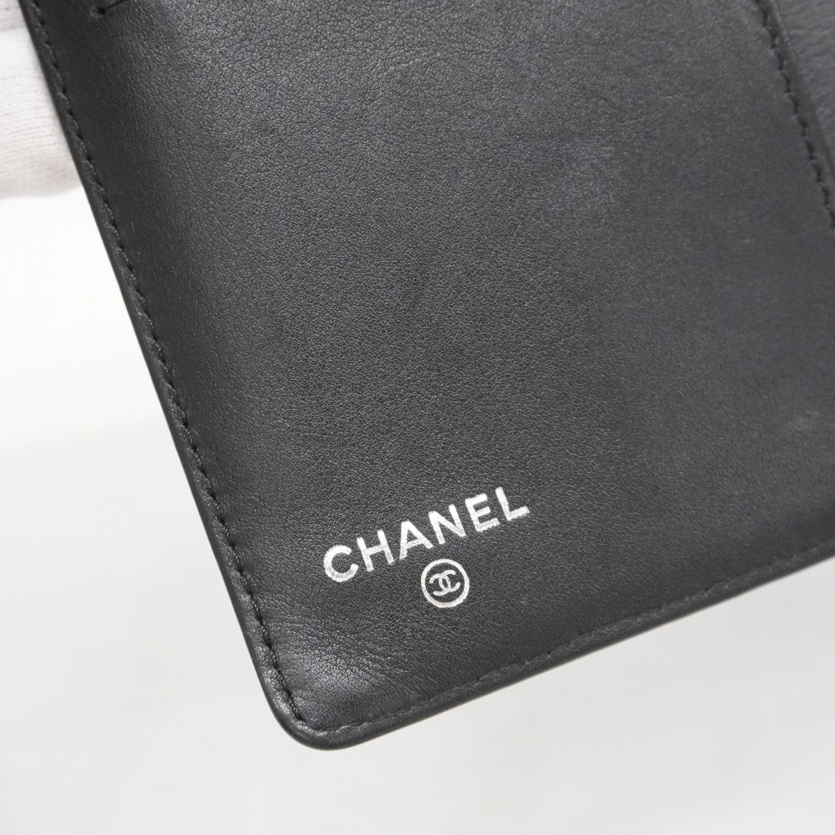 【5he4571】シャネル 長財布 キャビアスキン ブラック シルバー金具【中古】レディース