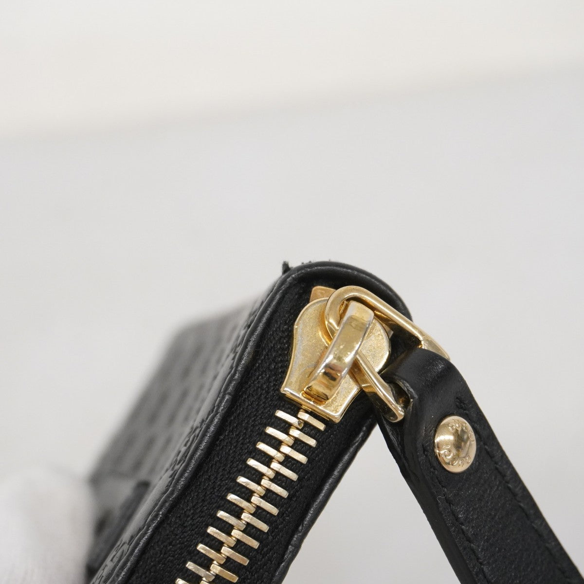 【5he4580】グッチ コインケース マイクログッチシマ 449896 レザー ブラック ゴールド金具【中古】メンズ レディース ユニセックス