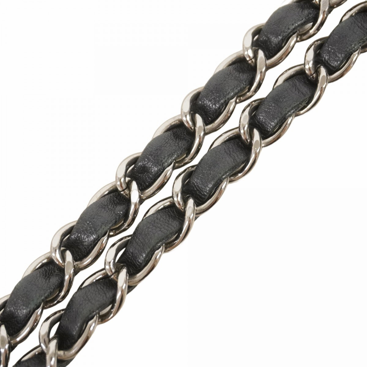 【5he4601-h】シャネル ショルダーバッグ マトラッセ Wフラップ Wチェーン ツイード ネイビー ホワイト シルバー金具【中古】レディース