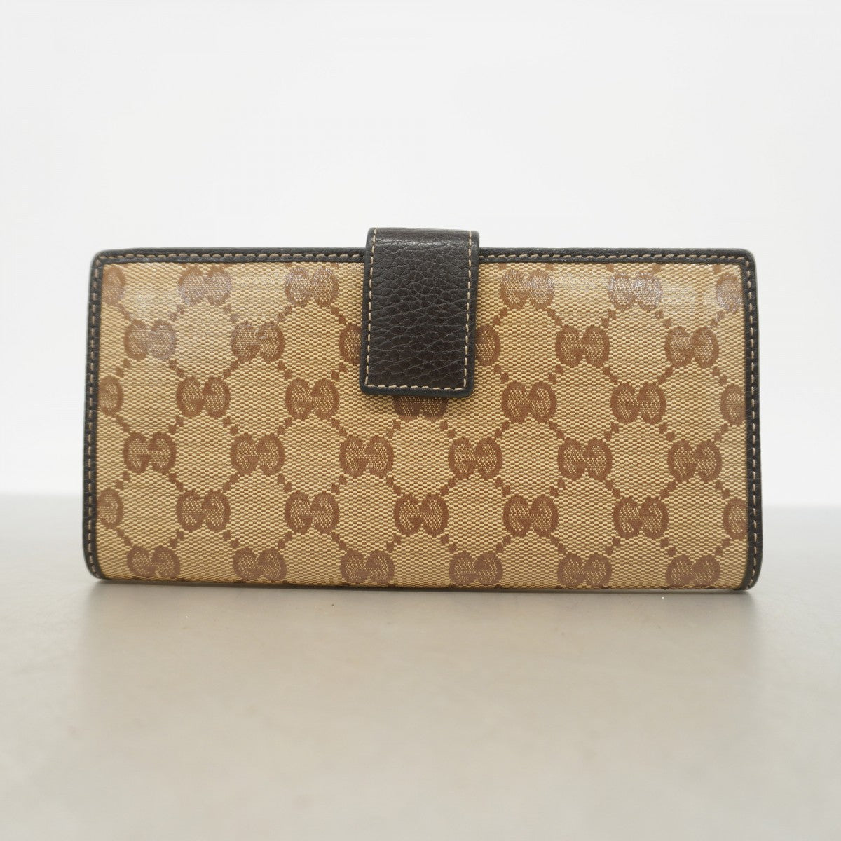 【5he4646】グッチ 長財布 GGクリスタル 231841 コーティングキャンバス ベージュ ブラウン ゴールド金具【中古】レディース