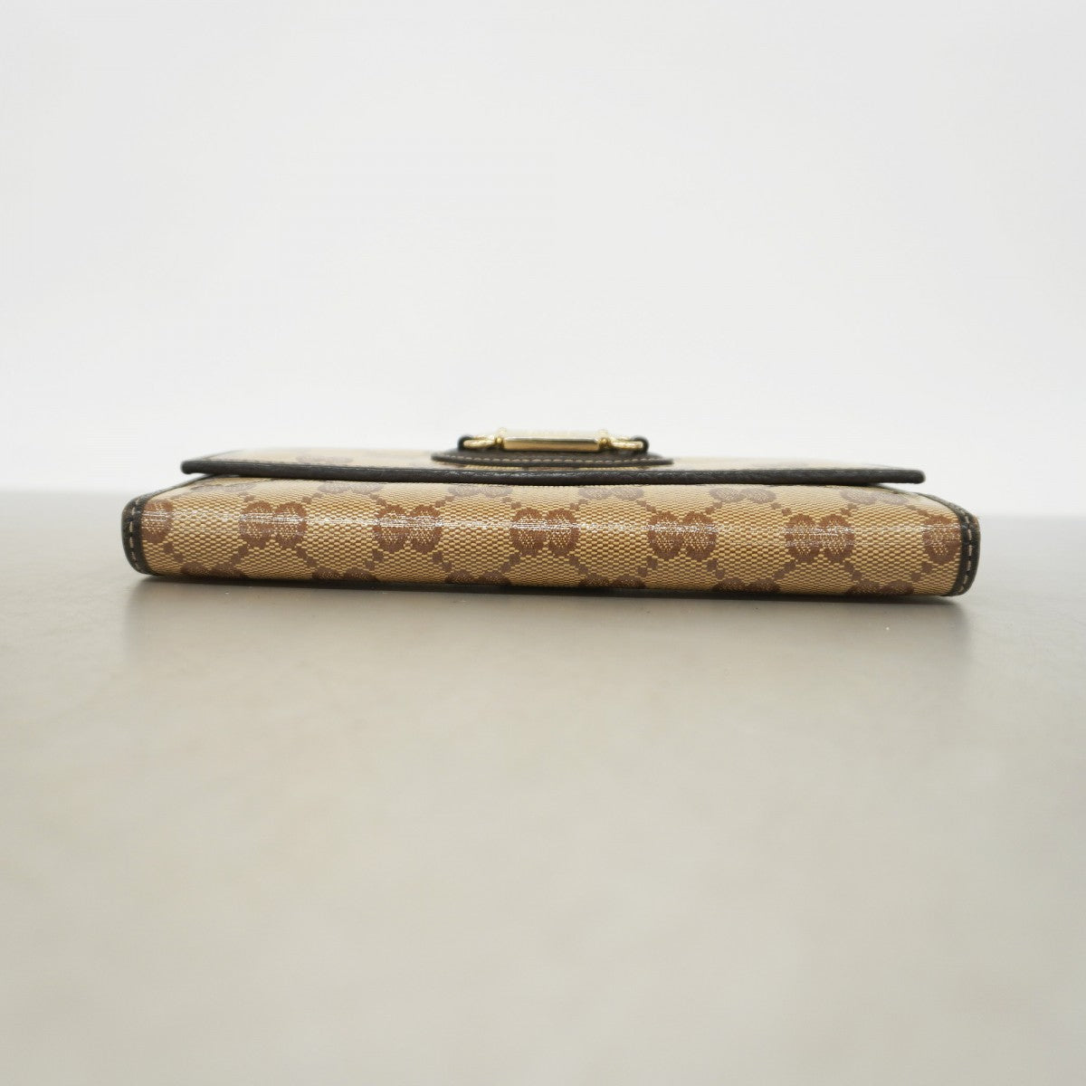 【5he4646】グッチ 長財布 GGクリスタル 231841 コーティングキャンバス ベージュ ブラウン ゴールド金具【中古】レディース