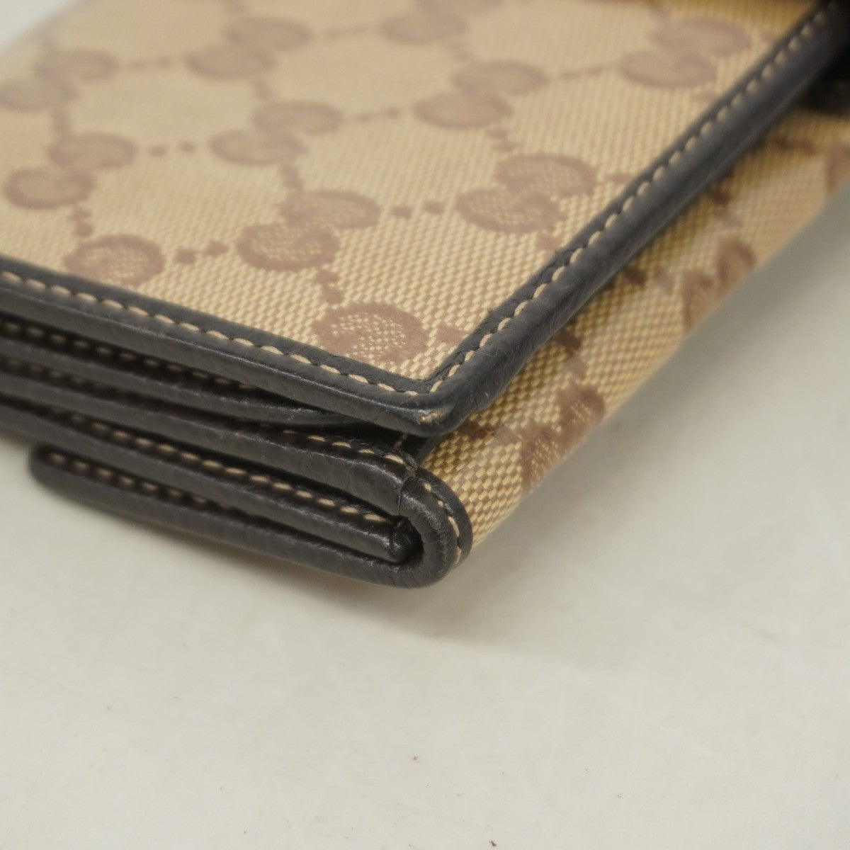 【5he4646】グッチ 長財布 GGクリスタル 231841 コーティングキャンバス ベージュ ブラウン ゴールド金具【中古】レディース