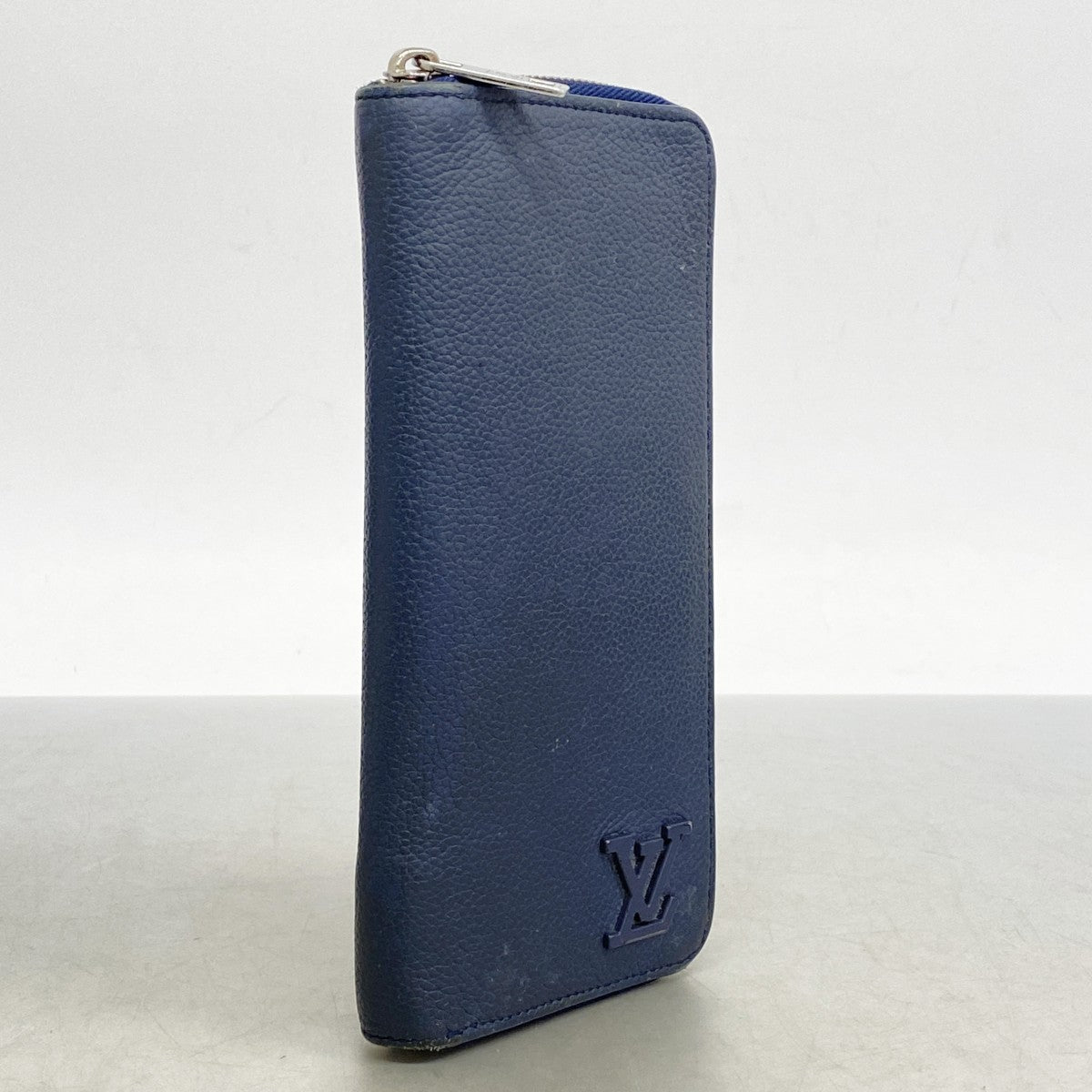 【5he4937-h】ルイヴィトン 長財布 LVアエログラム ジッピーウォレットヴェルティカル M81767 マリーヌ【中古】メンズ