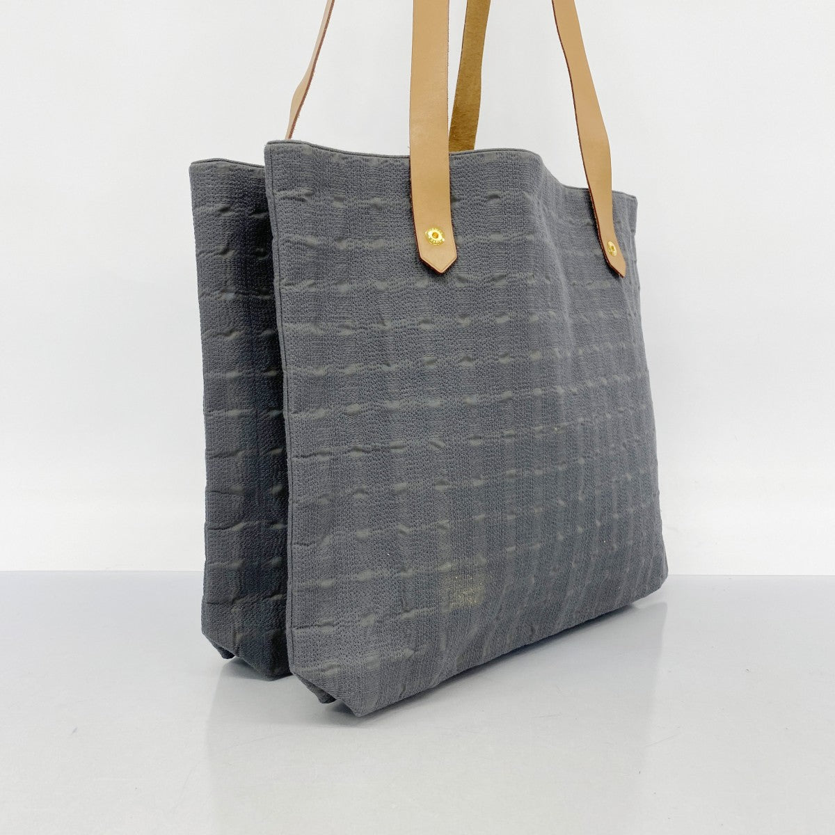 【5he4950-h】エルメス ショルダーバッグ アメダバカバドゥポッシュ キャンバス グレー ゴールド金具【中古】レディース