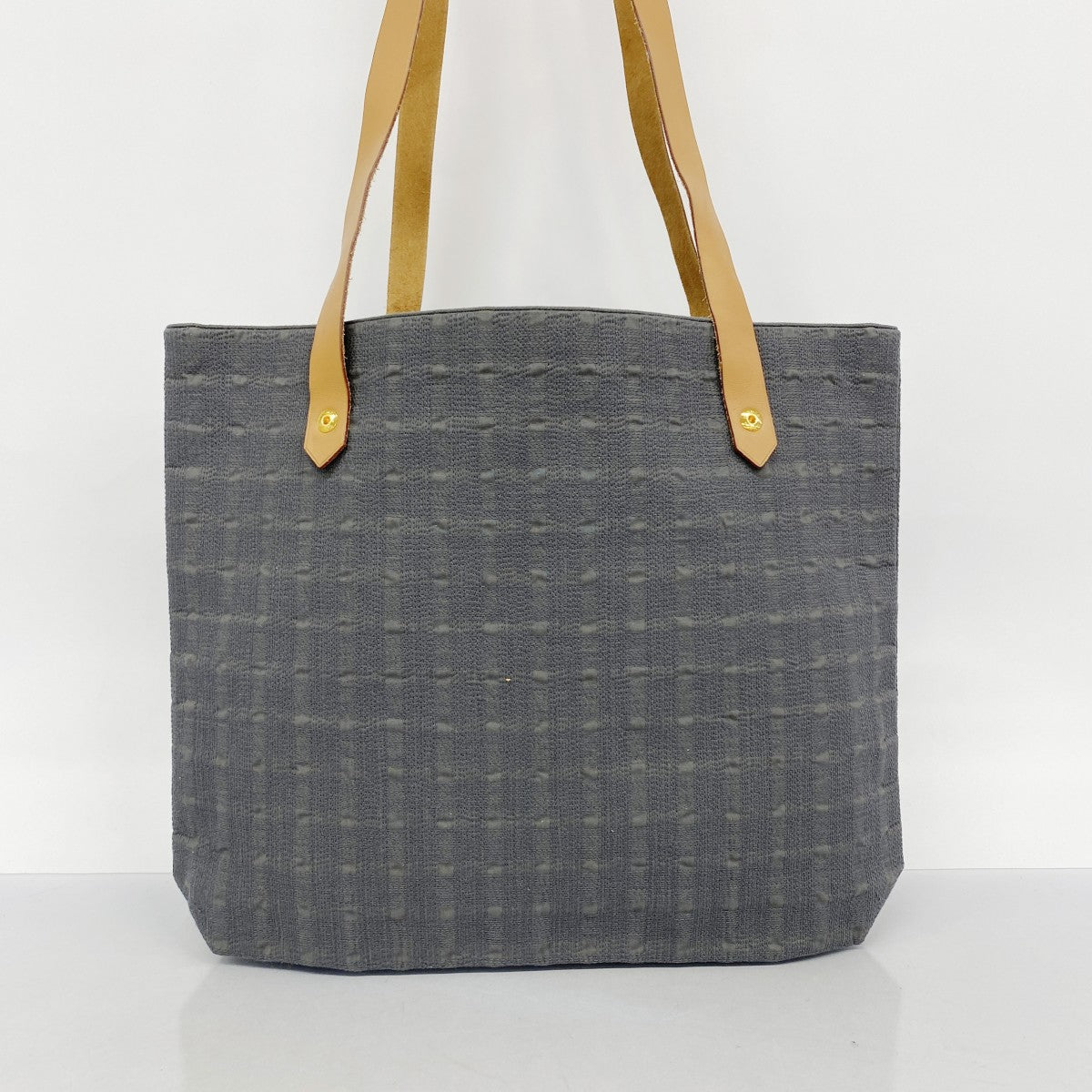 【5he4950-h】エルメス ショルダーバッグ アメダバカバドゥポッシュ キャンバス グレー ゴールド金具【中古】レディース