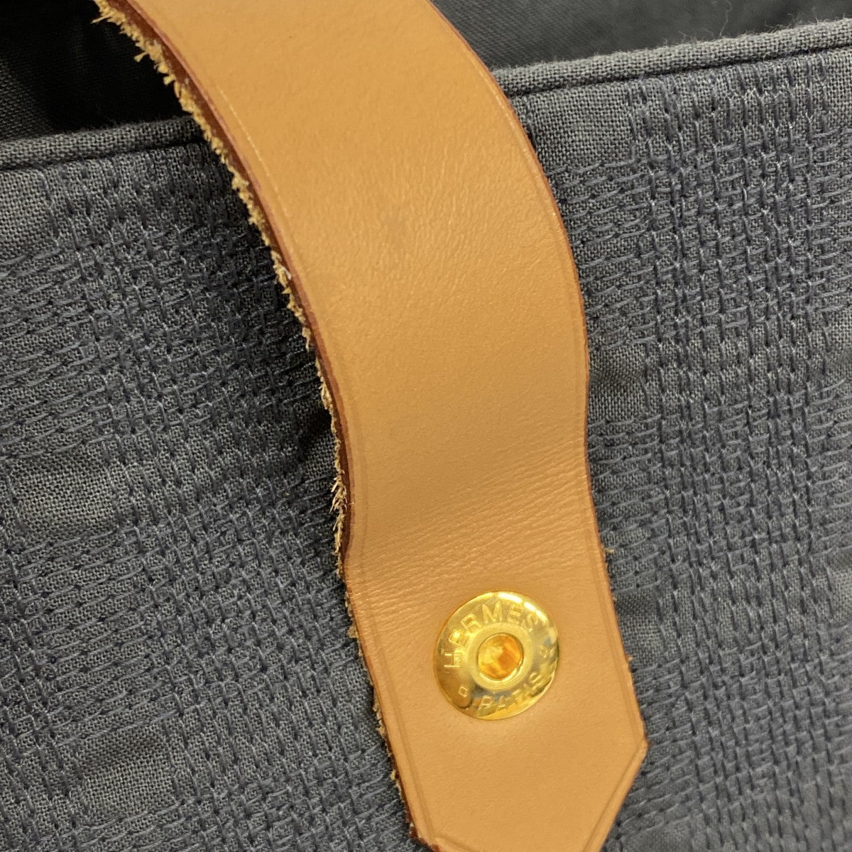 【5he4950-h】エルメス ショルダーバッグ アメダバカバドゥポッシュ キャンバス グレー ゴールド金具【中古】レディース