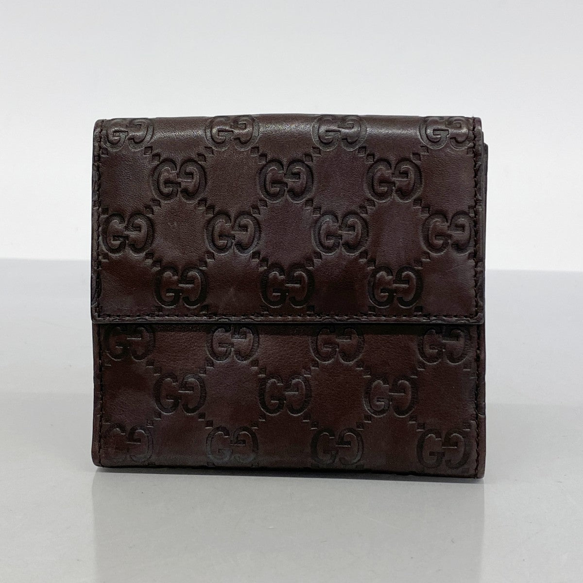 【5he4953-h】グッチ 財布 グッチシマ 203549 レザー ブラウン ゴールド金具【中古】レディース
