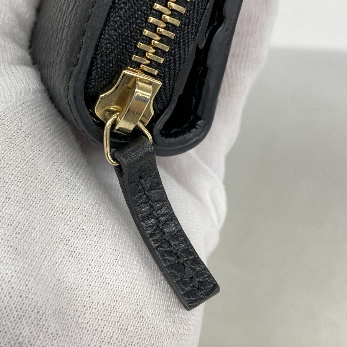 【5he4960-h】グッチ 長財布 インターロッキングG 449397 レザー ブラック シャンパンゴールド金具【中古】メンズ