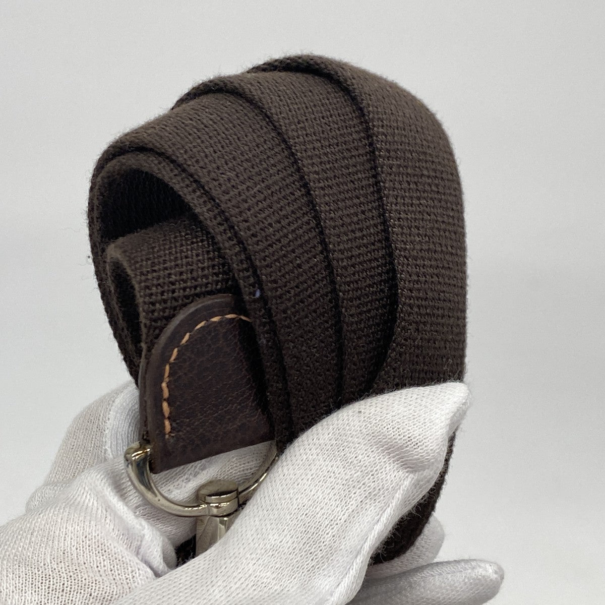 【5he5005-h】エルメス トートバッグ ガーデンパーティTPM トワルアッシュ ブラウン シルバー金具 □I刻印【中古】レディース