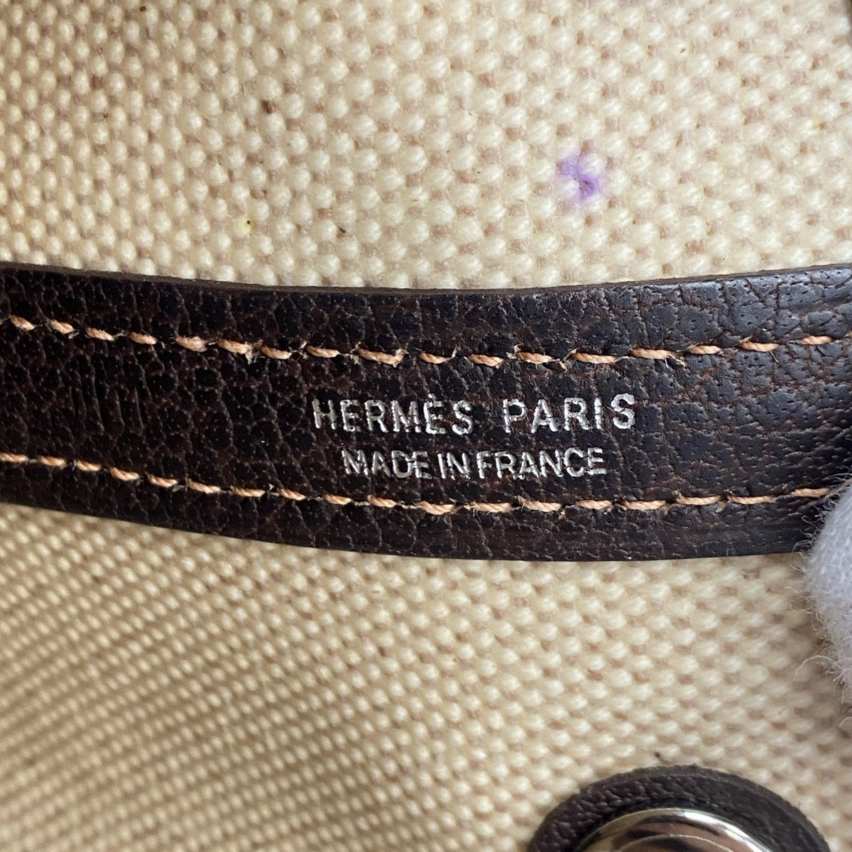 【5he5005-h】エルメス トートバッグ ガーデンパーティTPM トワルアッシュ ブラウン シルバー金具 □I刻印【中古】レディース