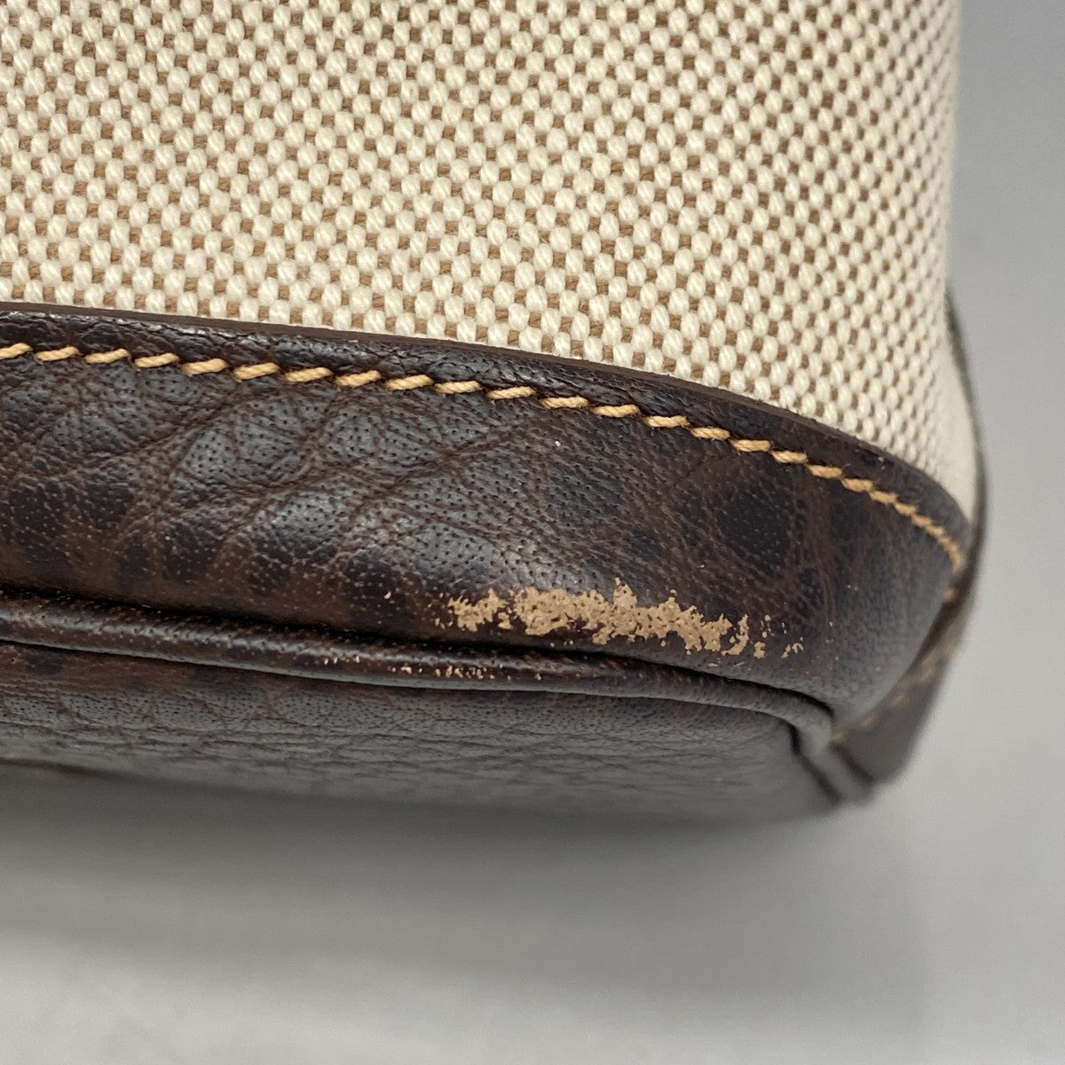 【5he5005-h】エルメス トートバッグ ガーデンパーティTPM トワルアッシュ ブラウン シルバー金具 □I刻印【中古】レディース