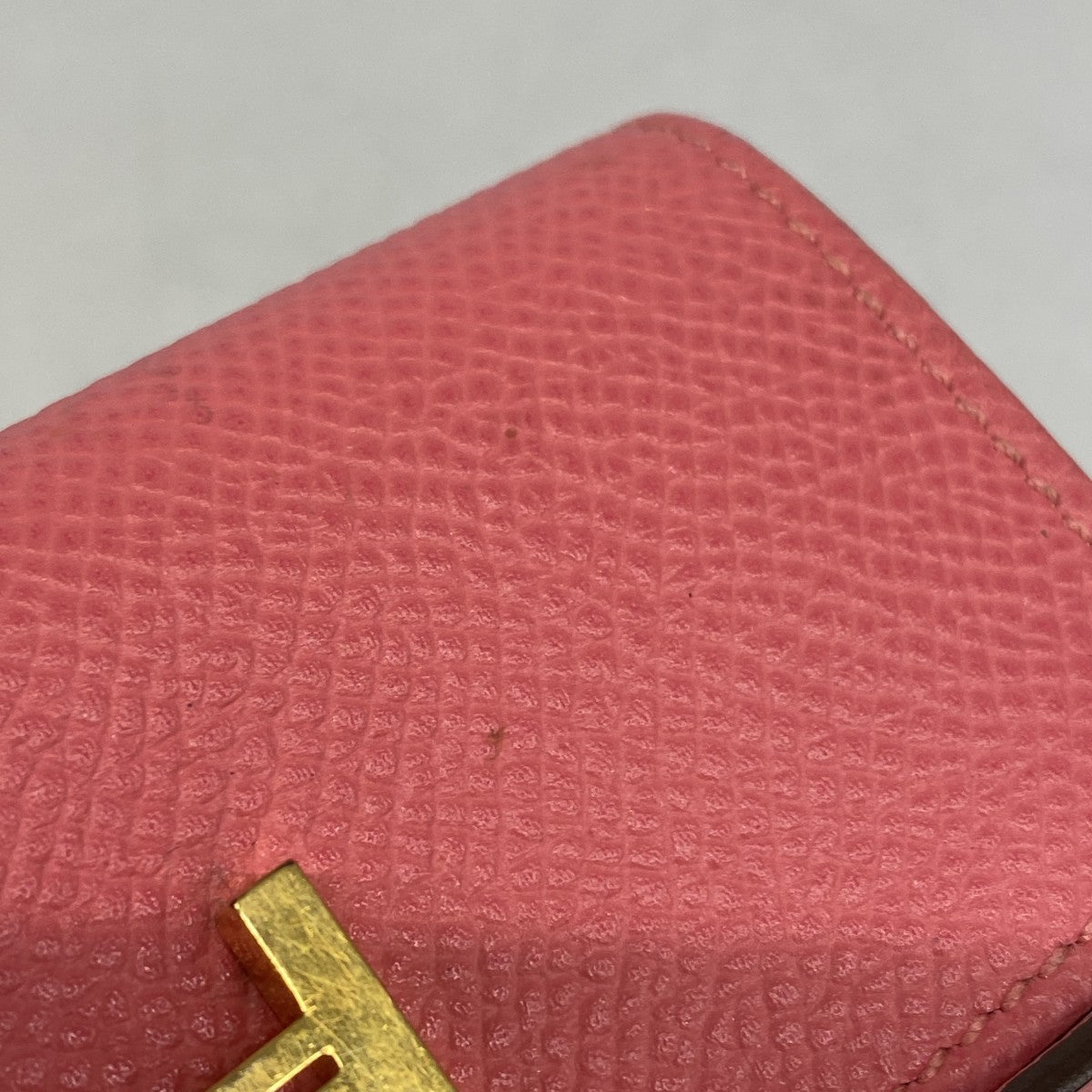 【5he5031-h】エルメス キーケース ベアンキーケース ヴォーエプソン ローズアザレ ゴールド金具 X刻印【中古】レディース