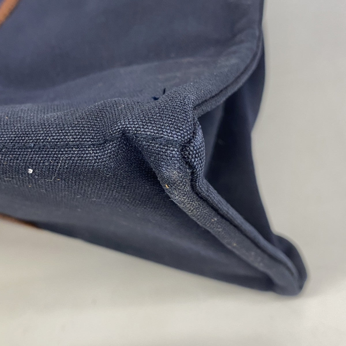 【5he5078-h】エルメス トートバッグ フールトゥGM キャンバス ネイビー シルバー金具【中古】メンズ レディース ユニセックス