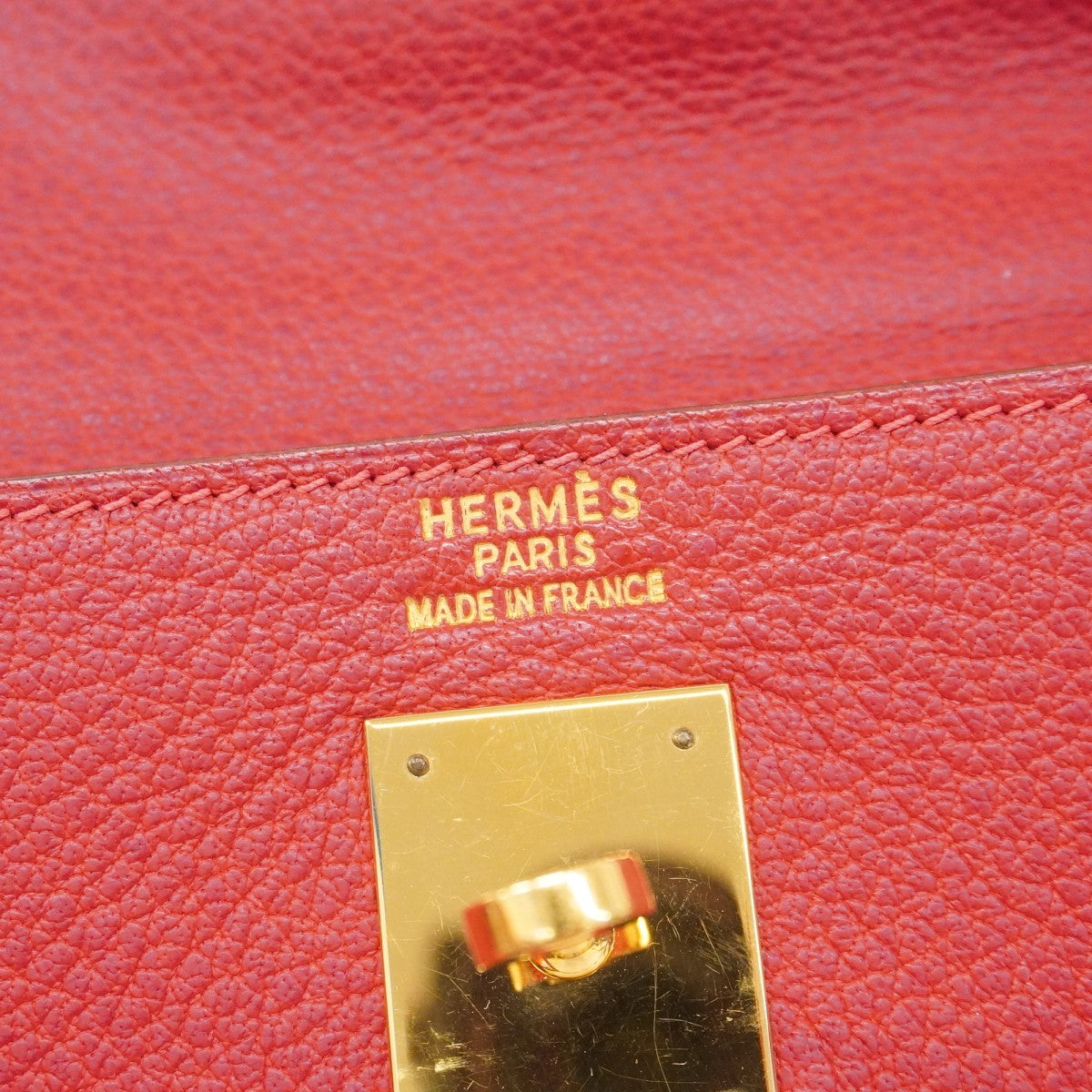 【5he5087-h】エルメス ハンドバッグ ケリー35 トゴ ルージュヴィフ ゴールド金具 □I刻印【中古】レディース