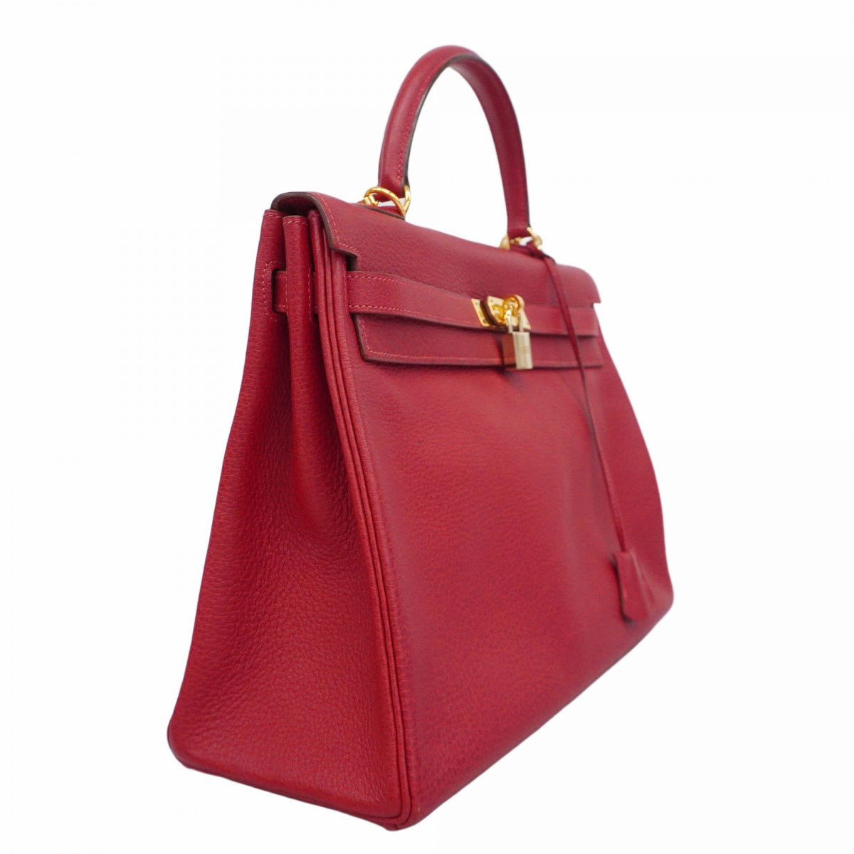 【5he5087-h】エルメス ハンドバッグ ケリー35 トゴ ルージュヴィフ ゴールド金具 □I刻印【中古】レディース