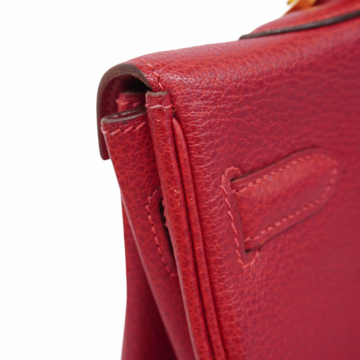 【5he5087-h】エルメス ハンドバッグ ケリー35 トゴ ルージュヴィフ ゴールド金具 □I刻印【中古】レディース
