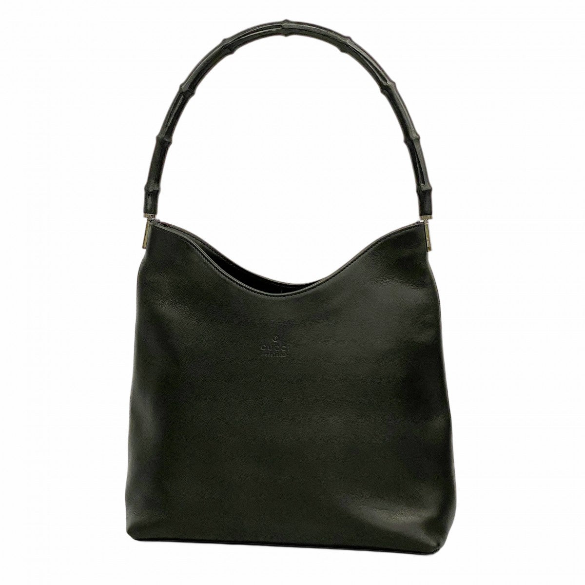【5he5143-h】グッチ ハンドバッグ バンブー 001 3244 レザー ブラック シルバー金具【中古】レディース