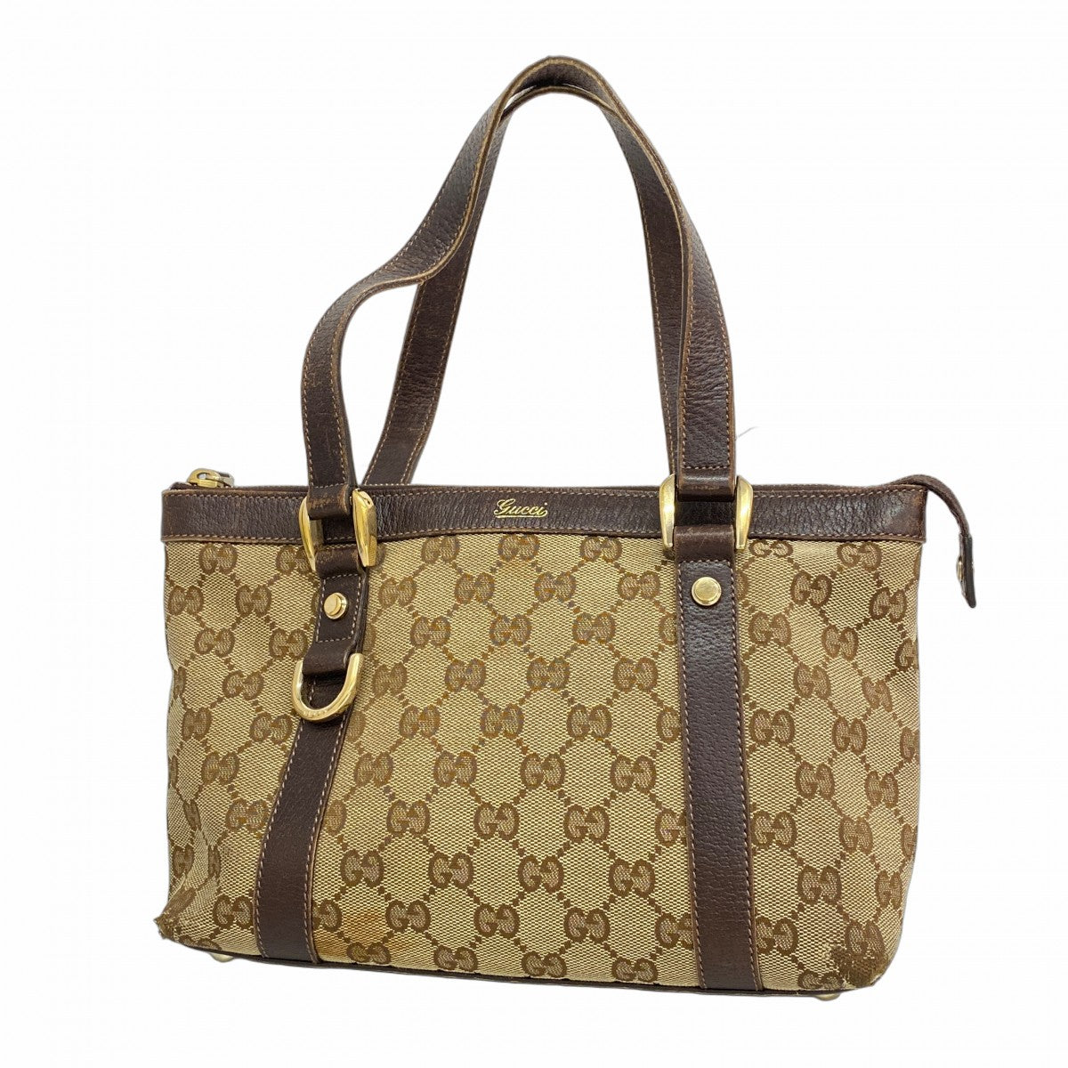 【5he5154-h】グッチ トートバッグ GGキャンバス 141471 キャンバス ブラウン ゴールド金具【中古】レディース