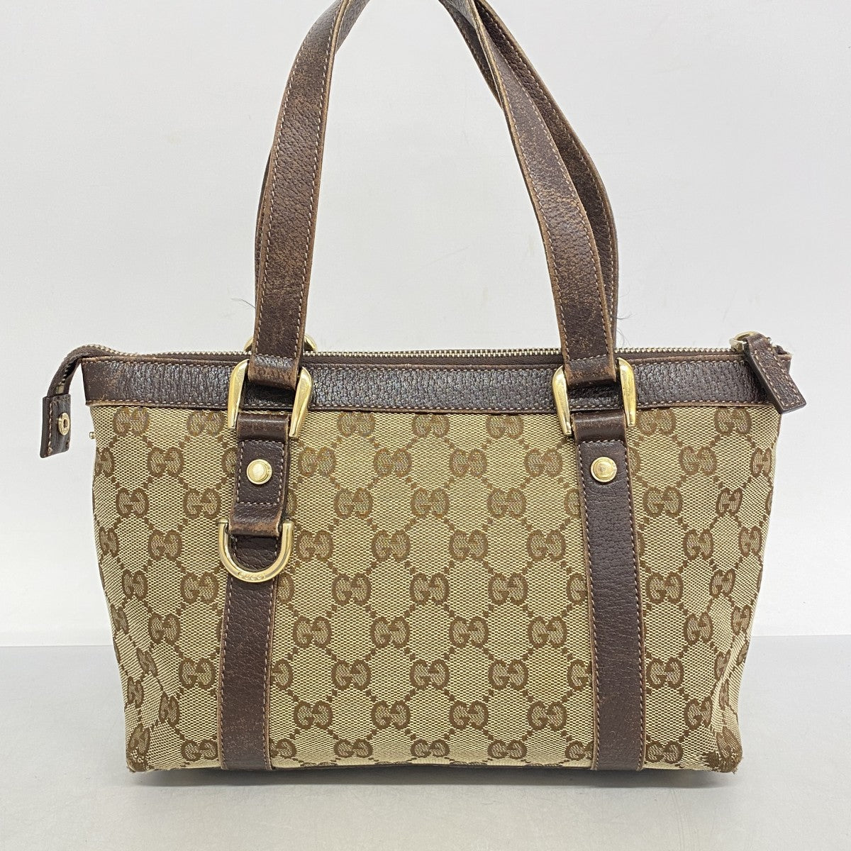 【5he5154-h】グッチ トートバッグ GGキャンバス 141471 キャンバス ブラウン ゴールド金具【中古】レディース