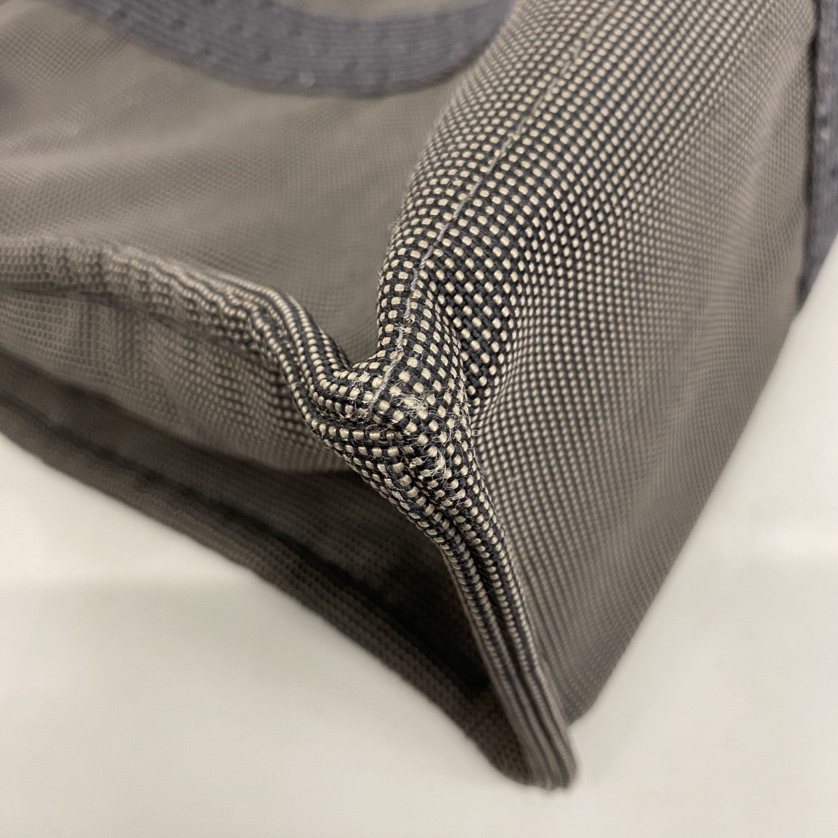 【5he5204-h】エルメス トートバッグ エールラインMM キャンバス グレー シルバー金具【中古】レディース