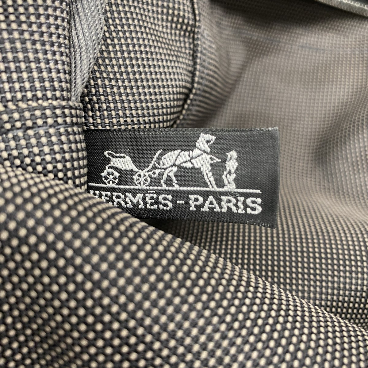 【5he5204-h】エルメス トートバッグ エールラインMM キャンバス グレー シルバー金具【中古】レディース