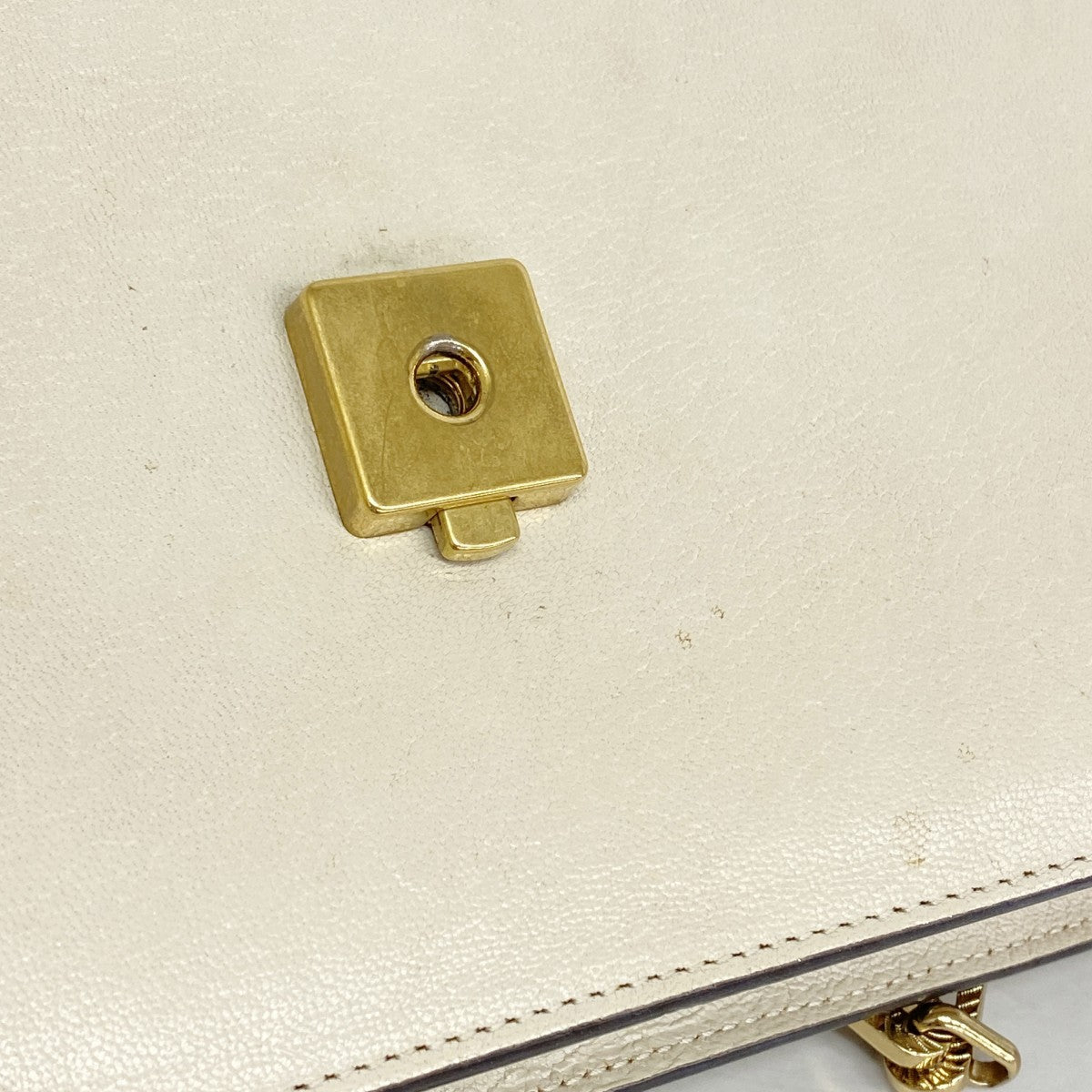 【5he5215-h】グッチ ショルダーバッグ 466433 レザー パイソン ベージュ ゴールド金具【中古】レディース