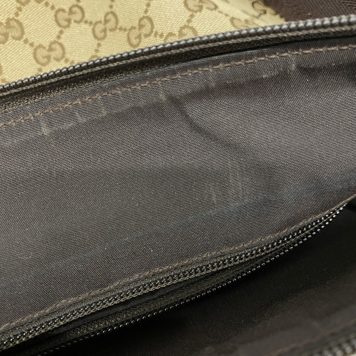【5he5254-h】グッチ ショルダーバッグ GGキャンバス 145857 キャンバス ブラウン シルバー金具【中古】レディース