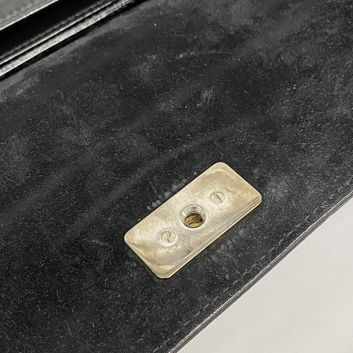 【5he5255-h】グッチ ブリーフケース バンブー 015 1046 3304 エナメル ブラック シルバー金具【中古】メンズ
