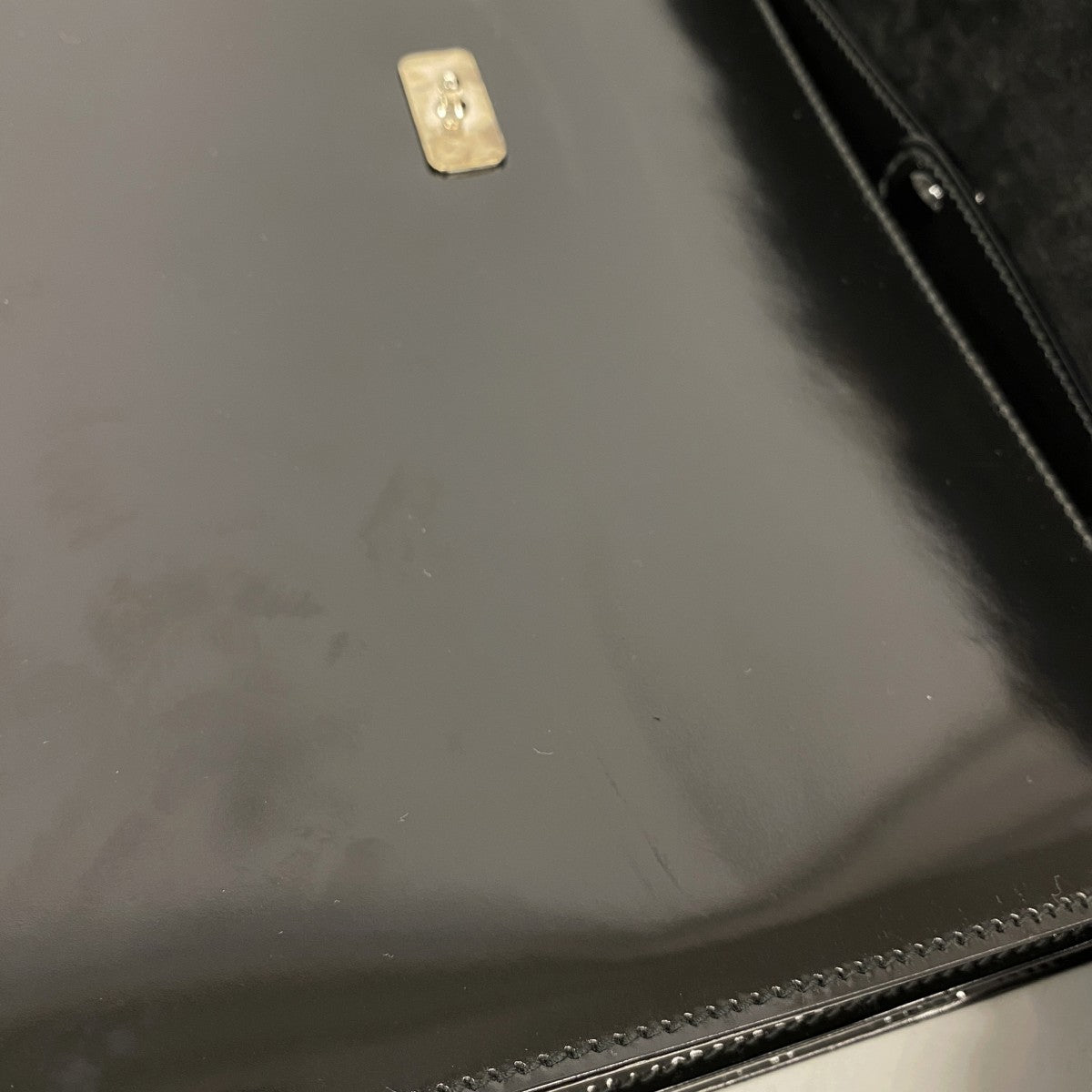 【5he5255-h】グッチ ブリーフケース バンブー 015 1046 3304 エナメル ブラック シルバー金具【中古】メンズ