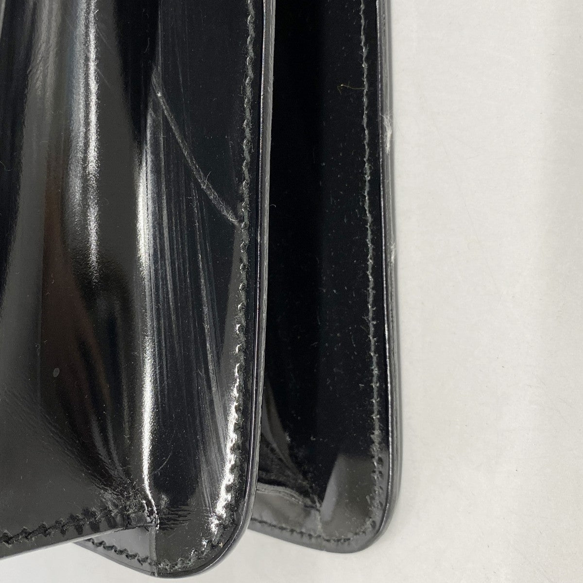 【5he5255-h】グッチ ブリーフケース バンブー 015 1046 3304 エナメル ブラック シルバー金具【中古】メンズ