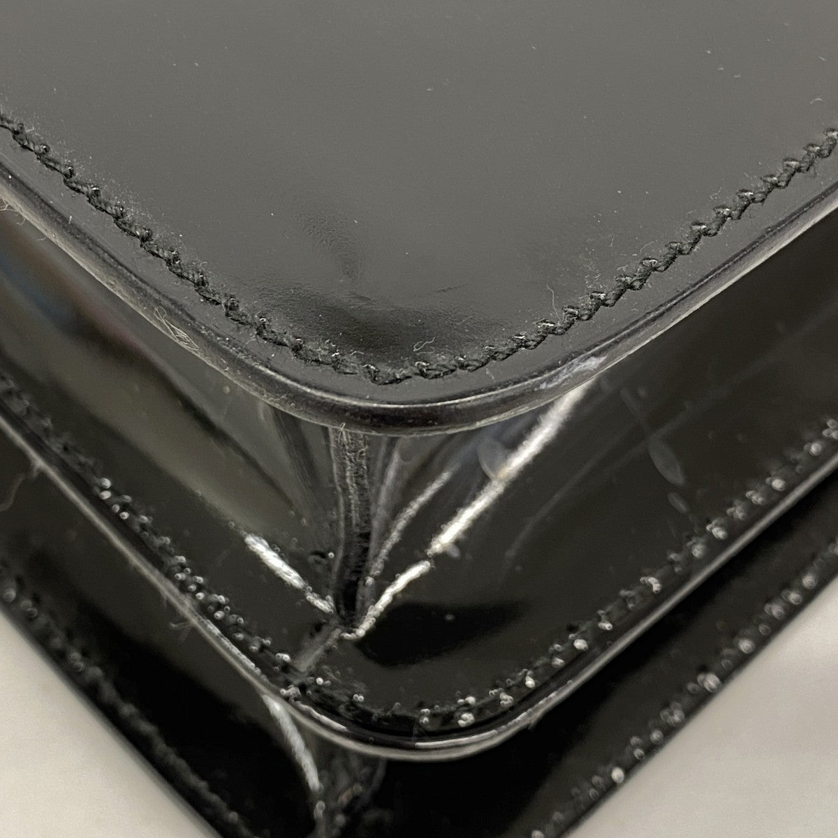 【5he5255-h】グッチ ブリーフケース バンブー 015 1046 3304 エナメル ブラック シルバー金具【中古】メンズ