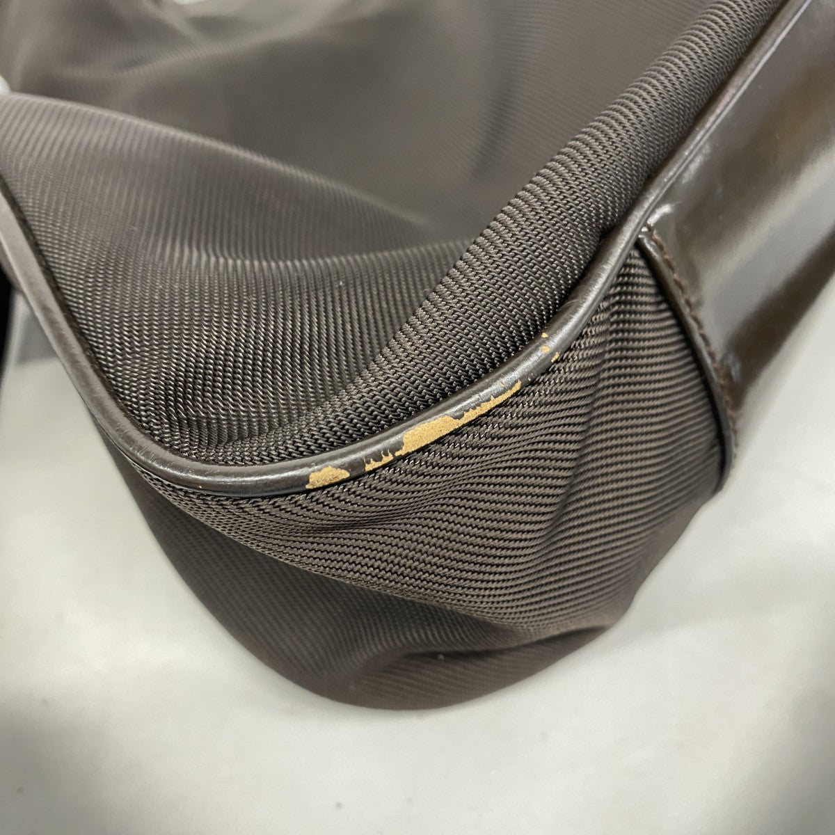 【5he5272-h】グッチ ハンドバッグ バンブー 001 2058 1577 5 ナイロン ブラウン シルバー金具【中古】レディース