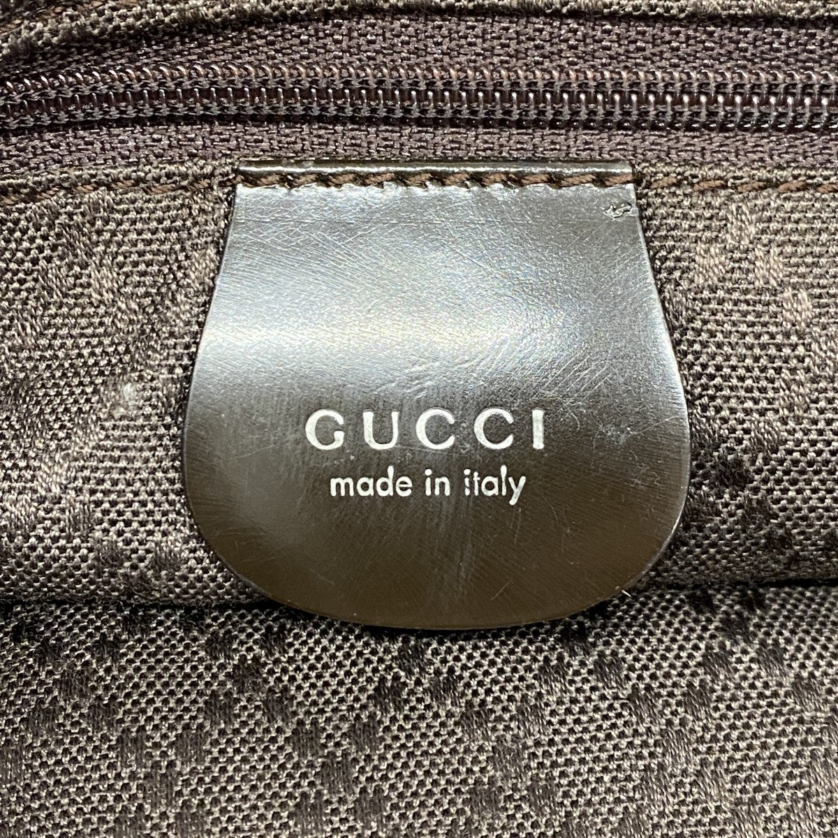【5he5272-h】グッチ ハンドバッグ バンブー 001 2058 1577 5 ナイロン ブラウン シルバー金具【中古】レディース