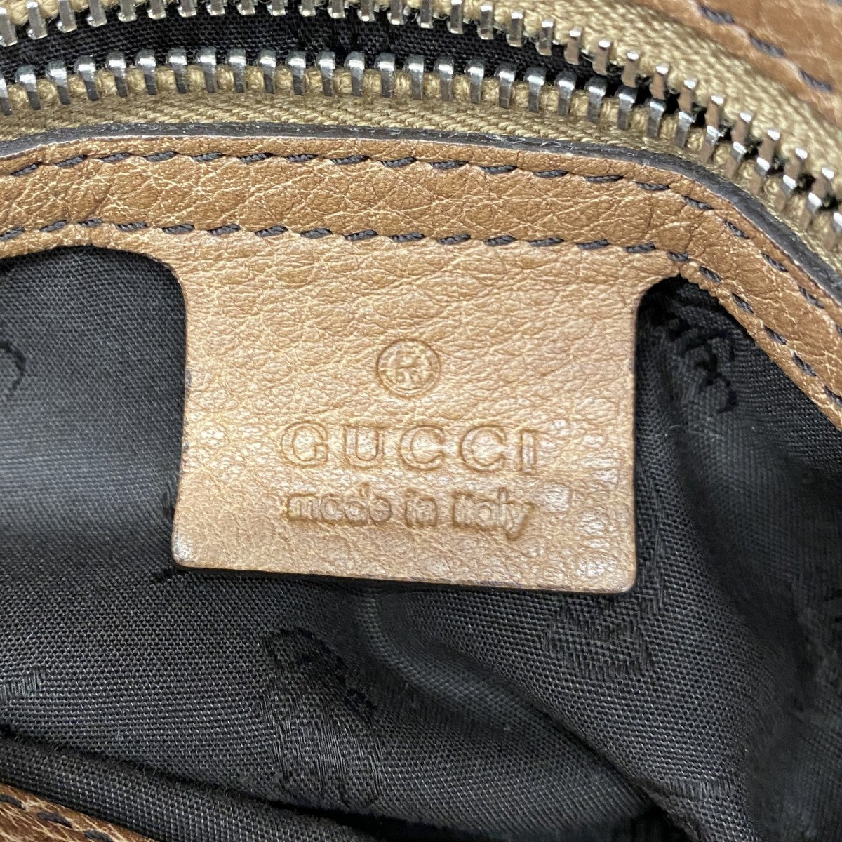 【5he5281-h】グッチ トートバッグ バンブー グッチシマ 232947 レザー ブラウン シルバー金具【中古】レディース