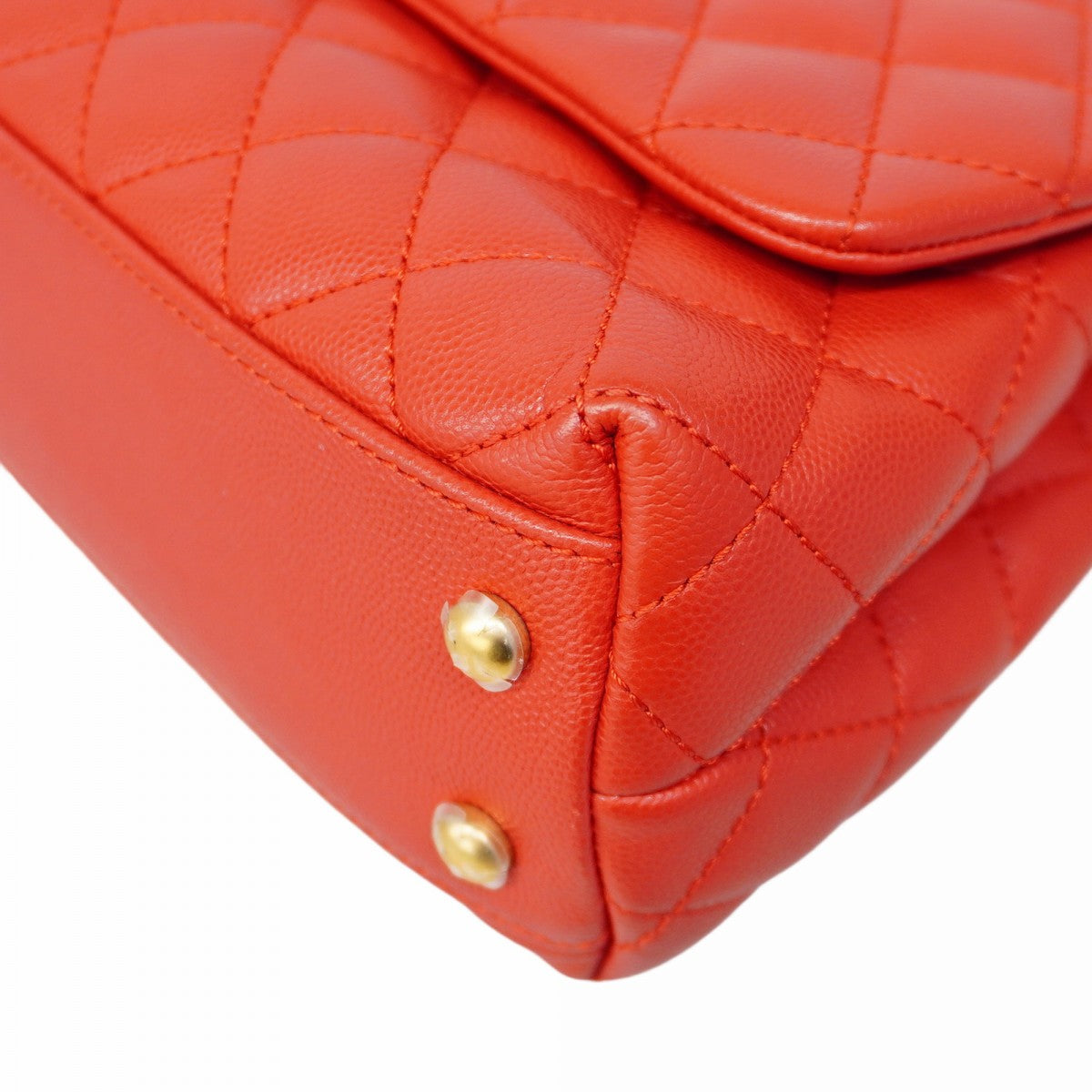 【5he5327-h】シャネル ハンドバッグ マトラッセ チェーンショルダー キャビアスキン レッド ゴールド金具【中古】レディース