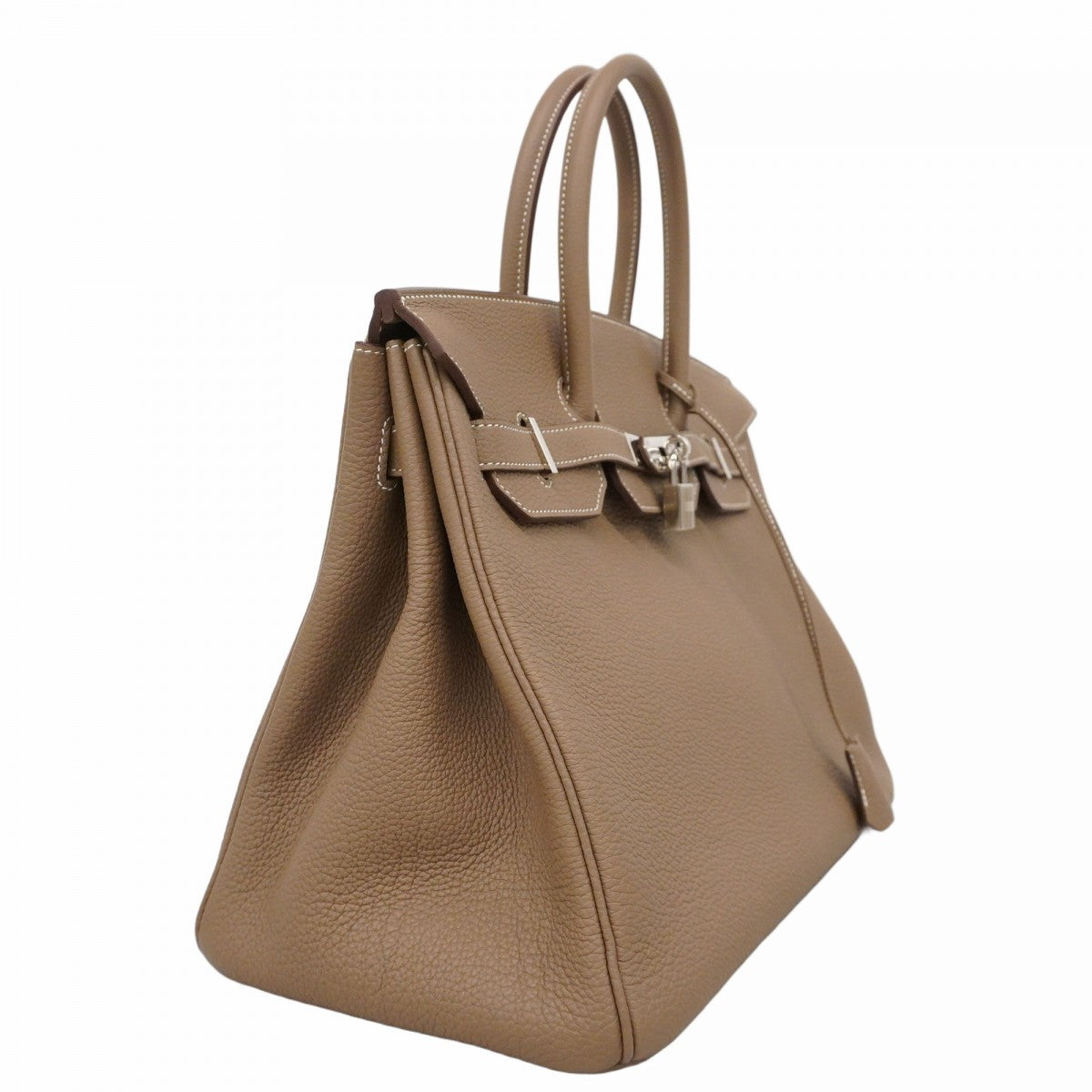 ★SALE【5he5370-h】エルメス ハンドバッグ バーキン35 トゴ エトゥープ シルバー金具 D刻印【中古】レディース